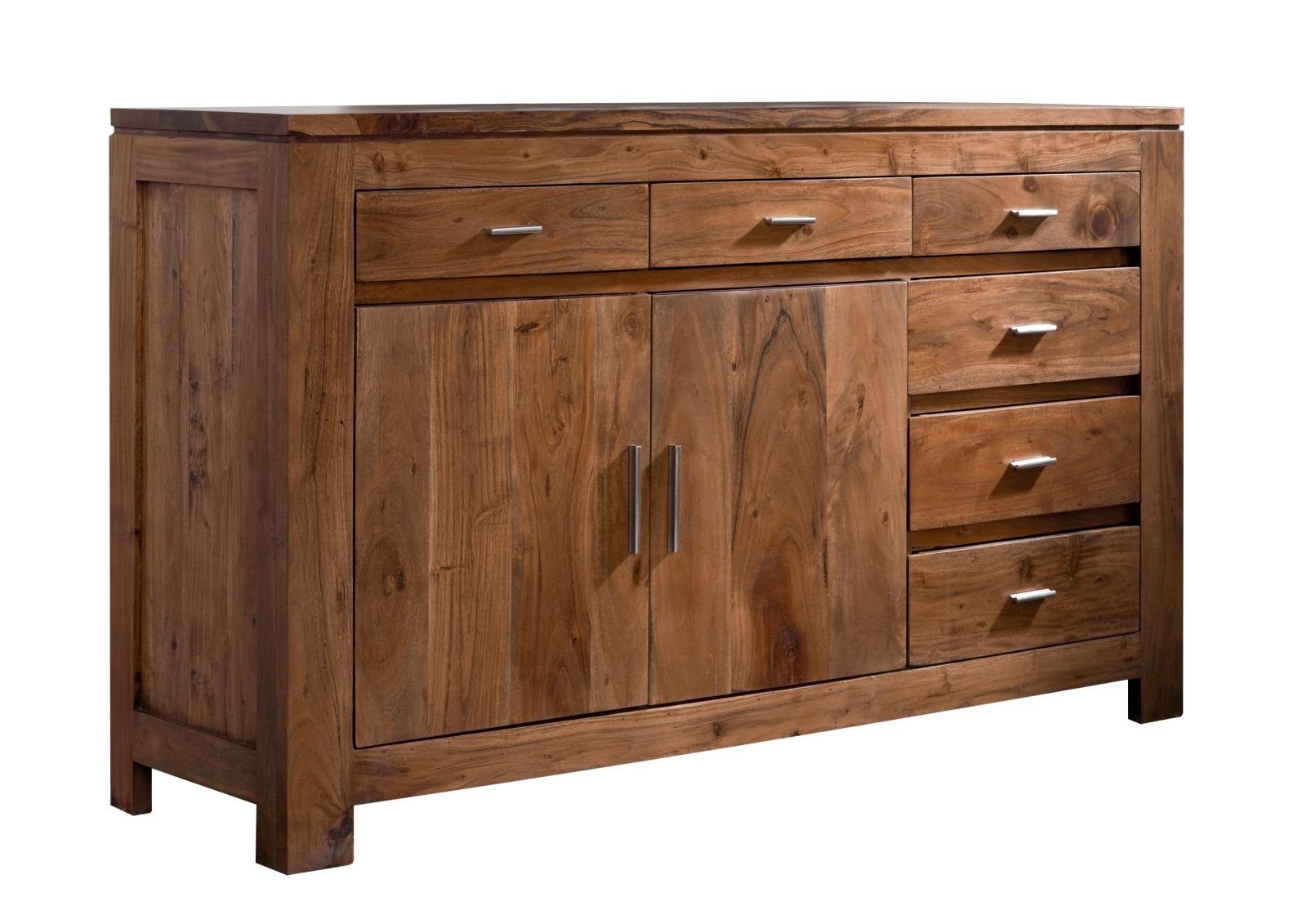 Massivmoebel24 Sideboard SHAMAN (Massivholz), Sideboard Akazie 150x45x90 golden honey lackiert SHAMAN #40
