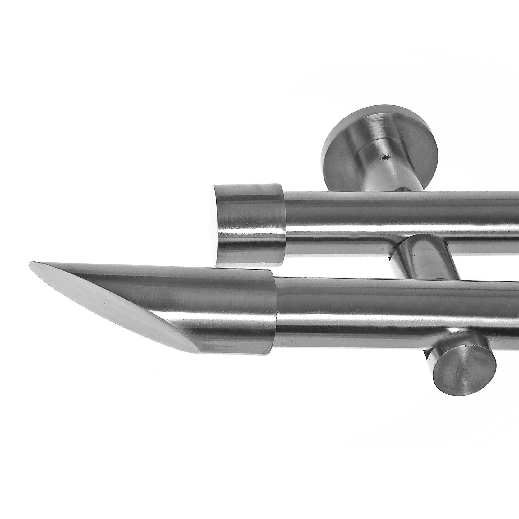 BASIT Gardinenstange Edelstahloptik 20mm mit Wandträgern 120 cm E32, Ø 20 m günstig online kaufen