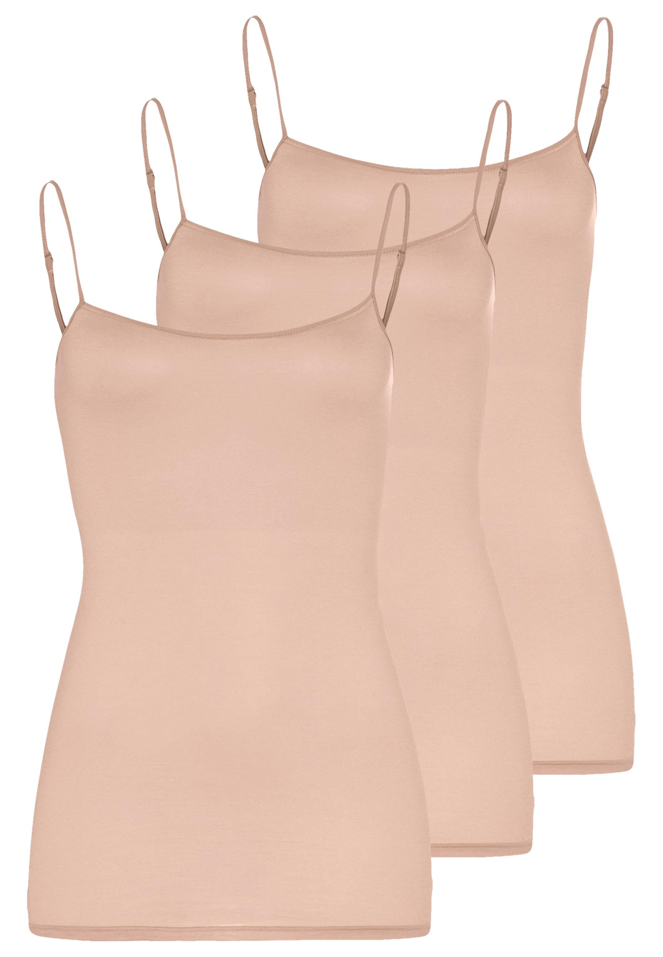 Hanro Unterhemd 3er Pack Ultralight (Spar-Set, 3-St) Spaghetti Top - Baumwolle - Atmungsaktiv - Aus weichem Baumwoll-Jersey
