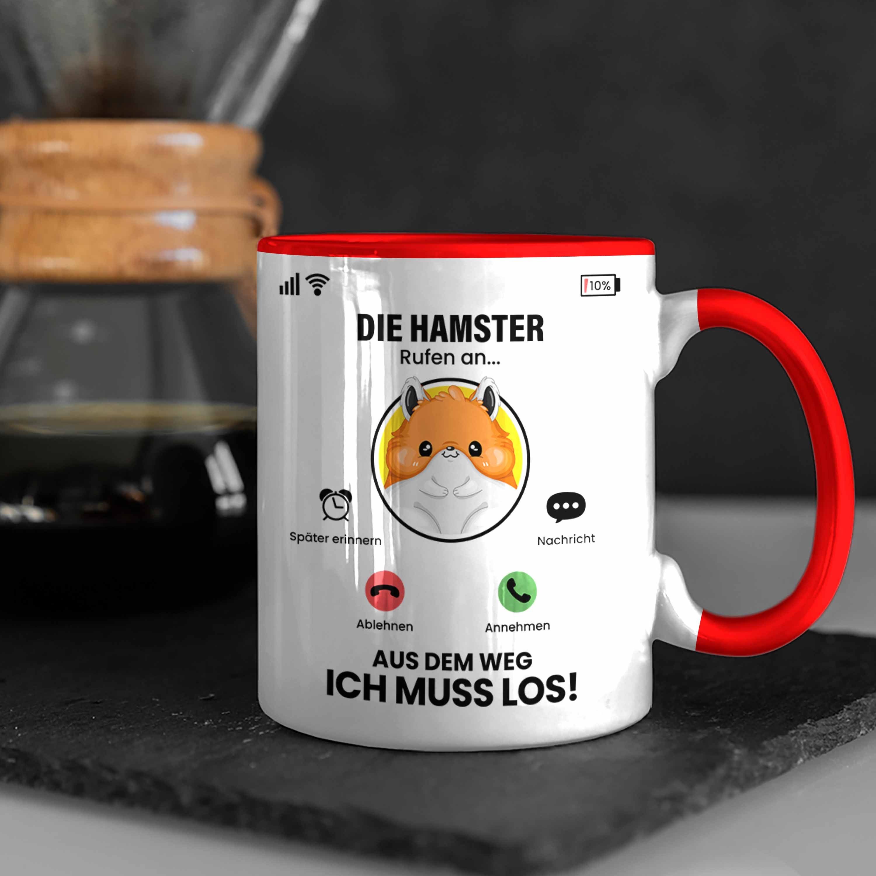 Tasse Tasse für Besitzer Gesch Hamster Rufen Die An Rot Trendation Hamster Geschenk Züchter