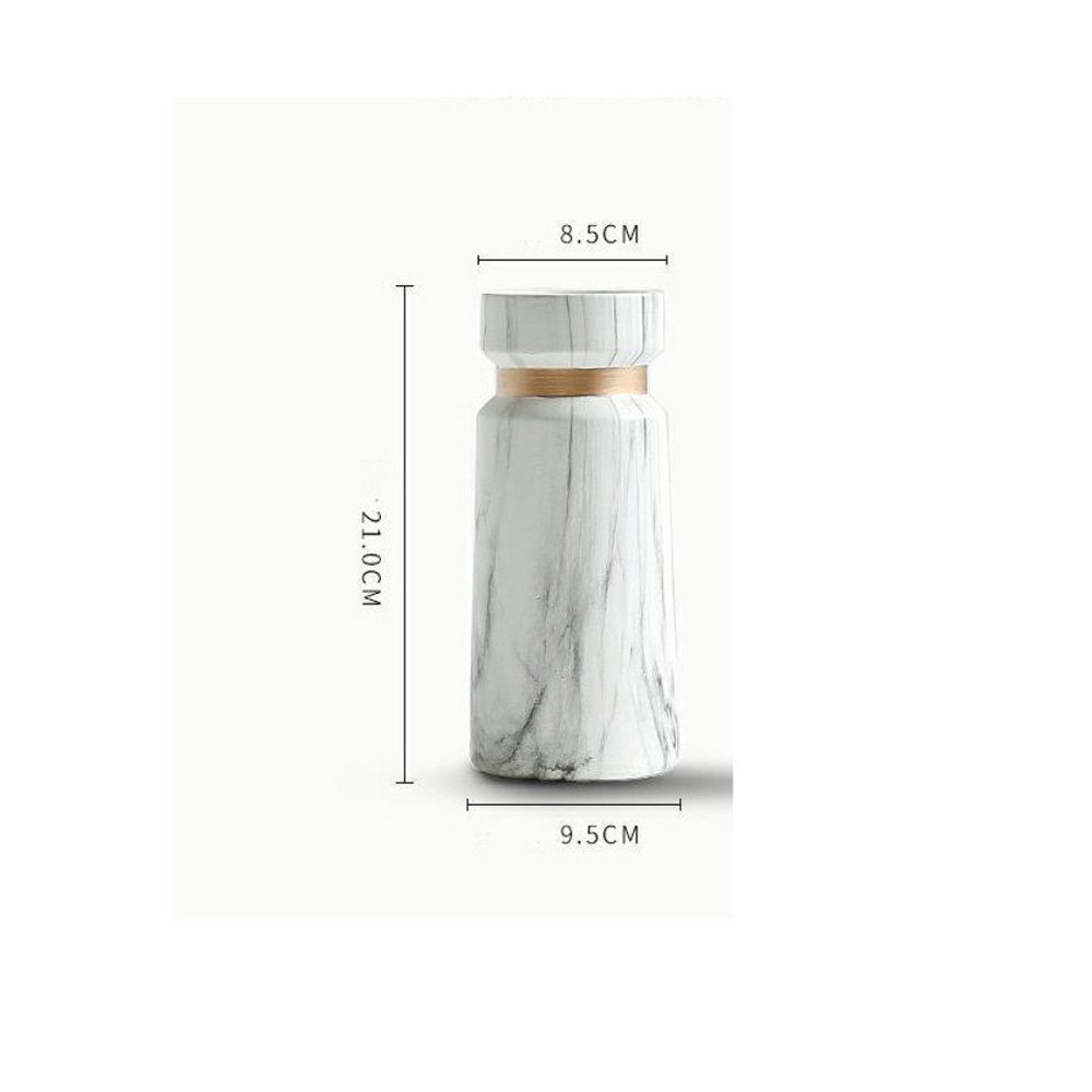 Vase Hochwertigen Dekovase aus als Moderne Keramik Weiß GelldG Marmor-Optik