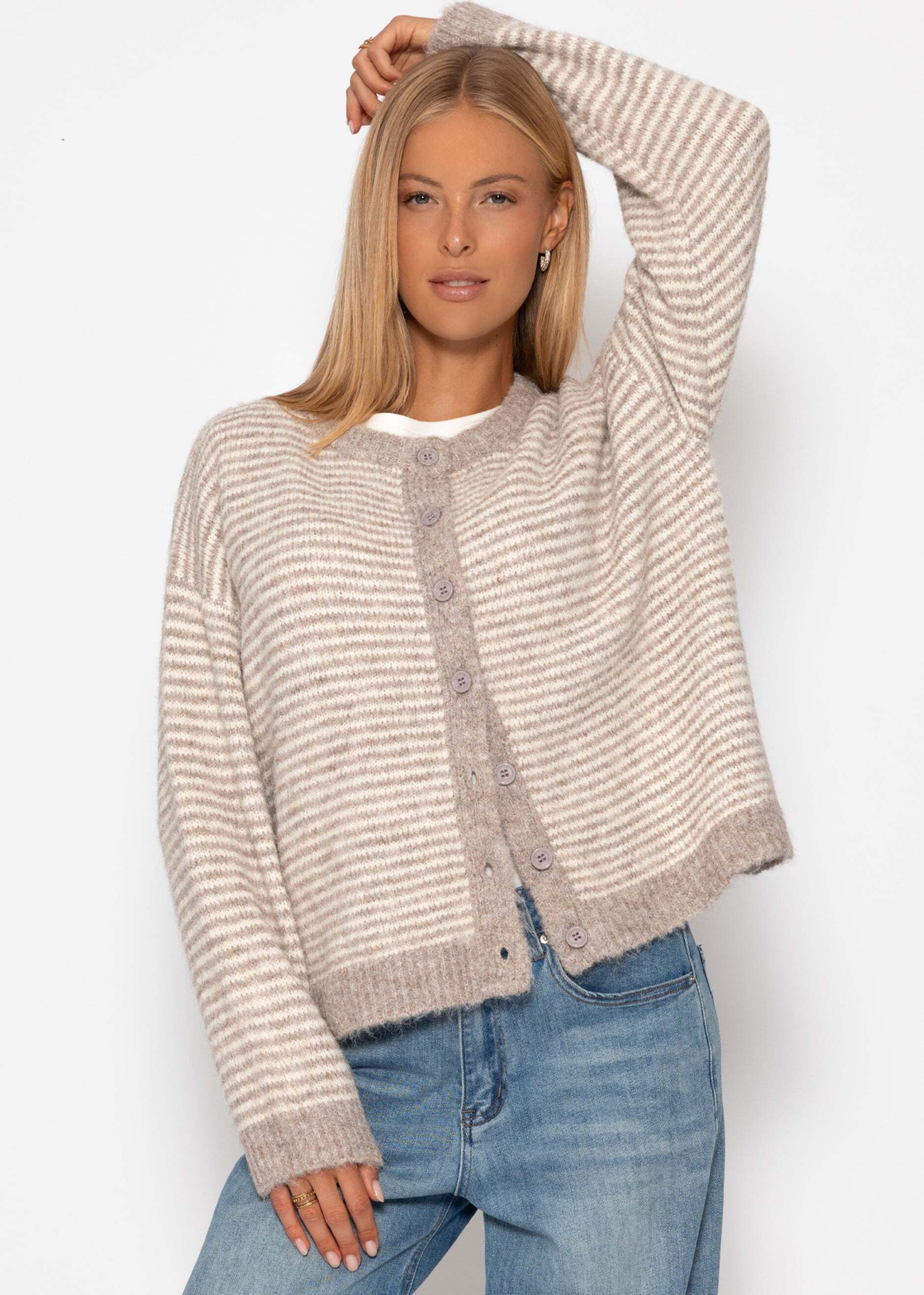 SASSYCLASSY Cardigan Gestreifter Cardigan für Damen günstig online kaufen