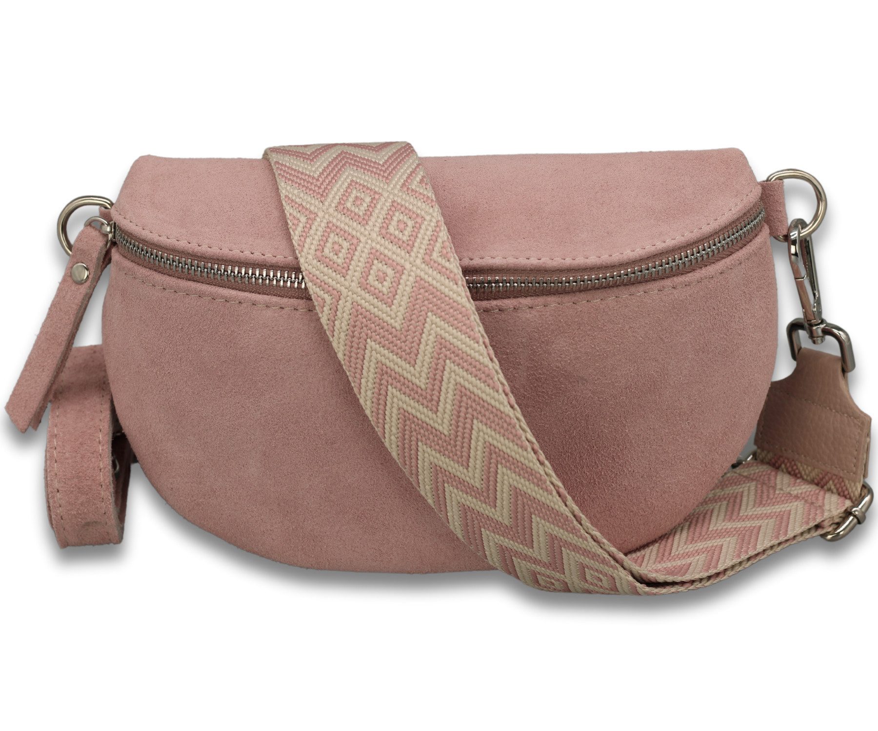 Gürteltasche SUEDE Bauchtasche für Damen aus echtem Wildleder, Rose