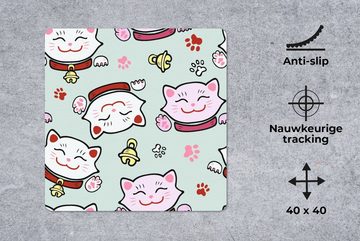 MuchoWow Gaming Mauspad Katze - Haustiere - Muster (1-St), Mousepad mit Rutschfester Unterseite, Gaming, 40x40 cm, XXL, Großes