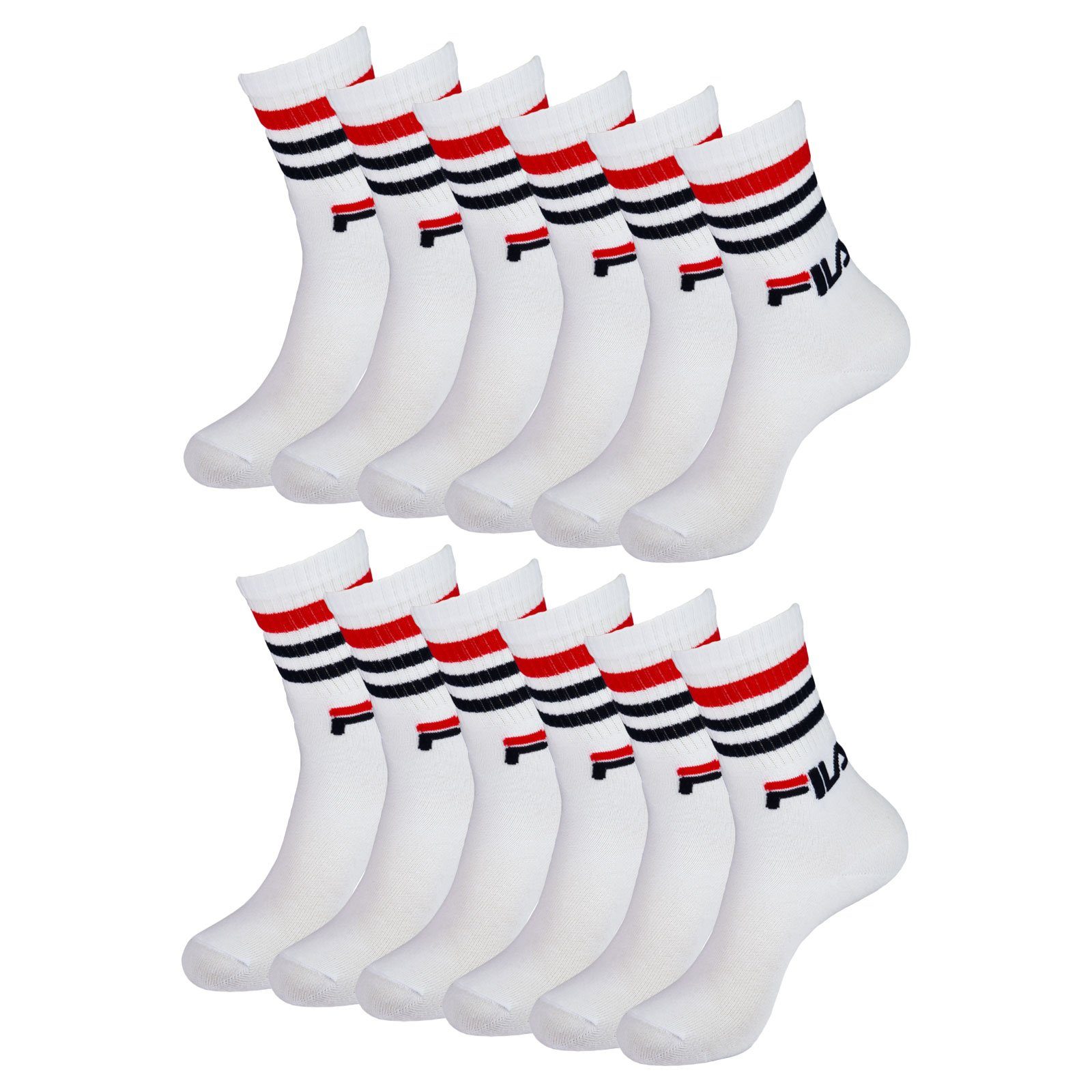 Fila Langsocken Crow Socks Calze (6-Paar) im sportlichen Retrolook mit Rippbündchen