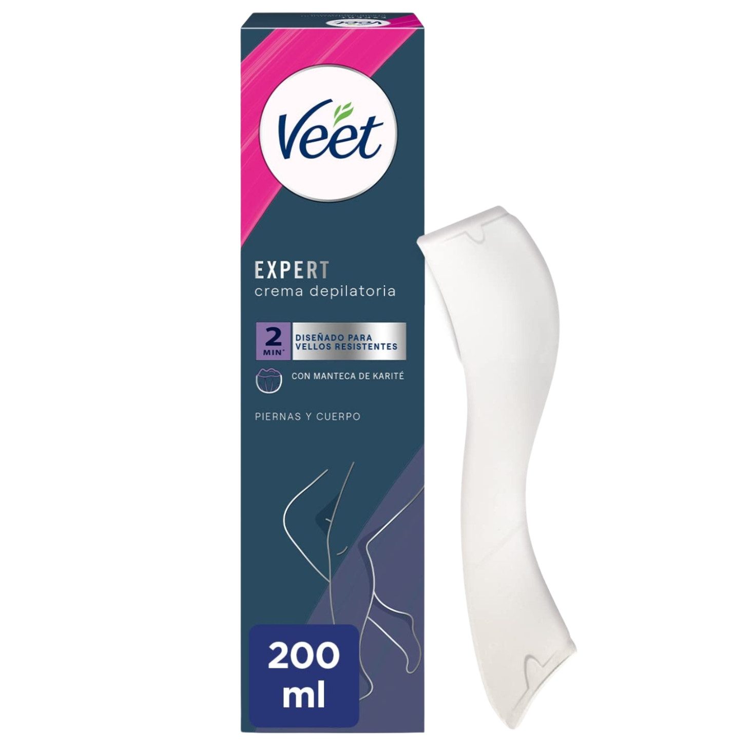 Veet Enthaarungscreme Veet Expert Haarentfernungscreme für Beine und Körper 200 ml, Mit Sheabutter und bis zu 48 Stunden Feuchtigkeit