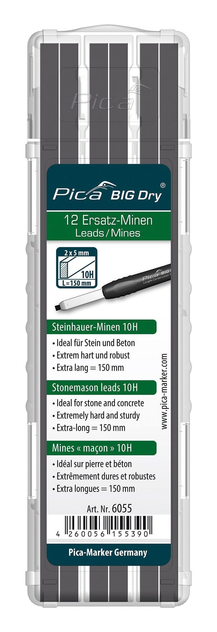 Pica Bleistift, Ersatzminenset Steinhauer Minen Graphit 10H