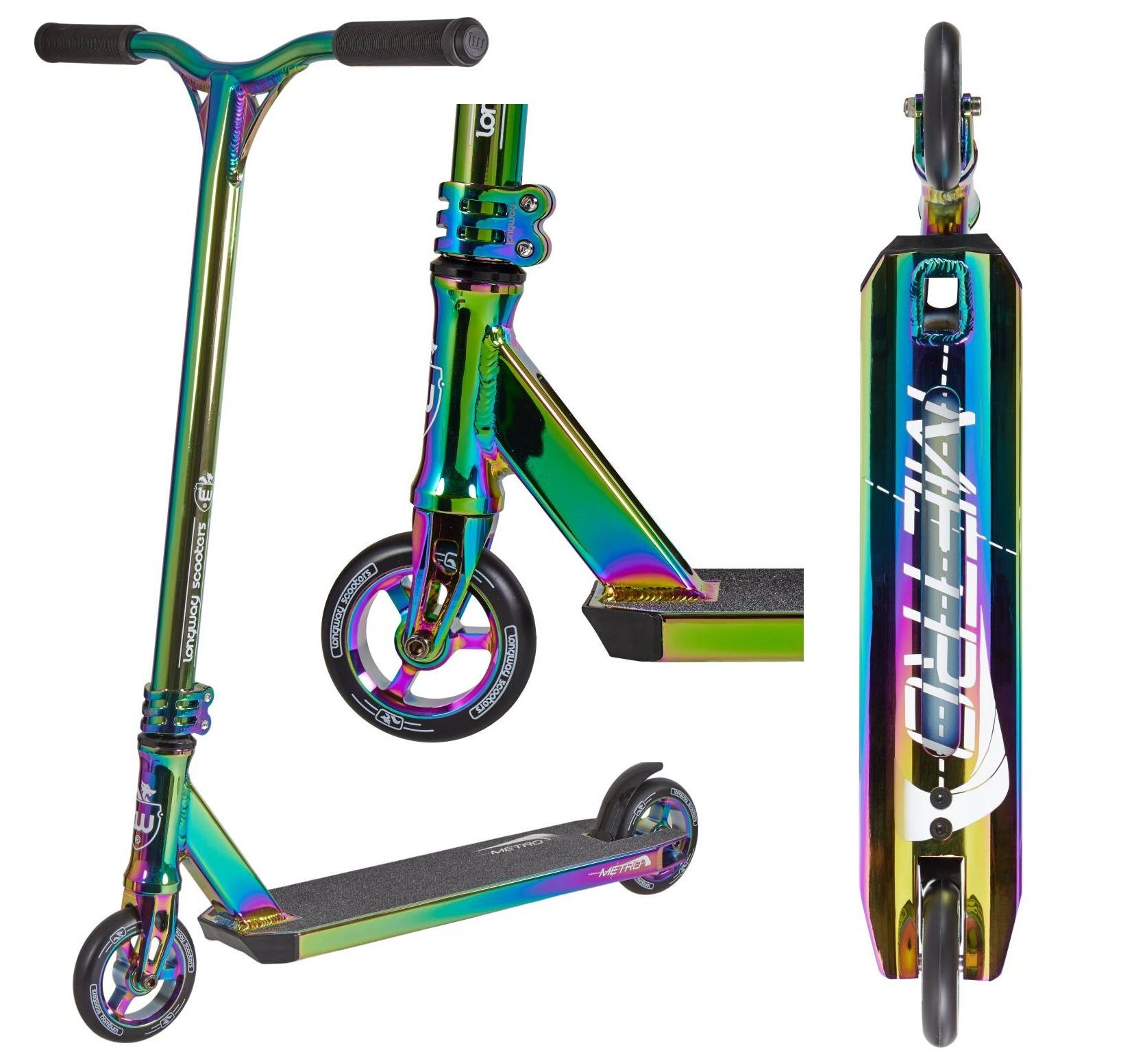 F26 Longway Scooters Metro Stunt-Scooter Longway 2K19 Stuntscooter + Neochrome H=79cm Full Griptape