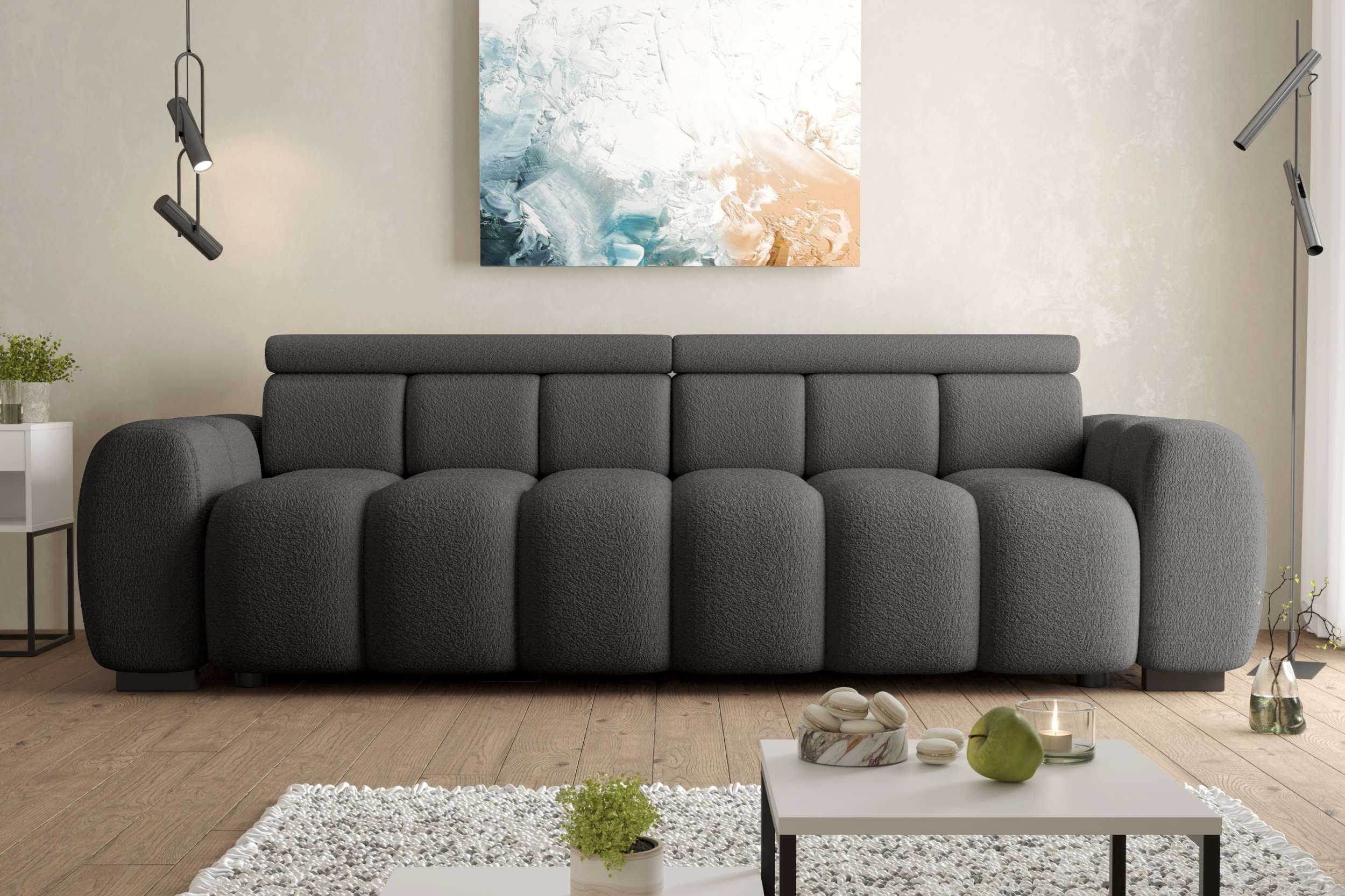 99rooms Big-Sofa Alessio, Sofa, Big-Sofa, mit elektrischer Sitztiefenverstellung, Bezug: Boucle ABRIAMO