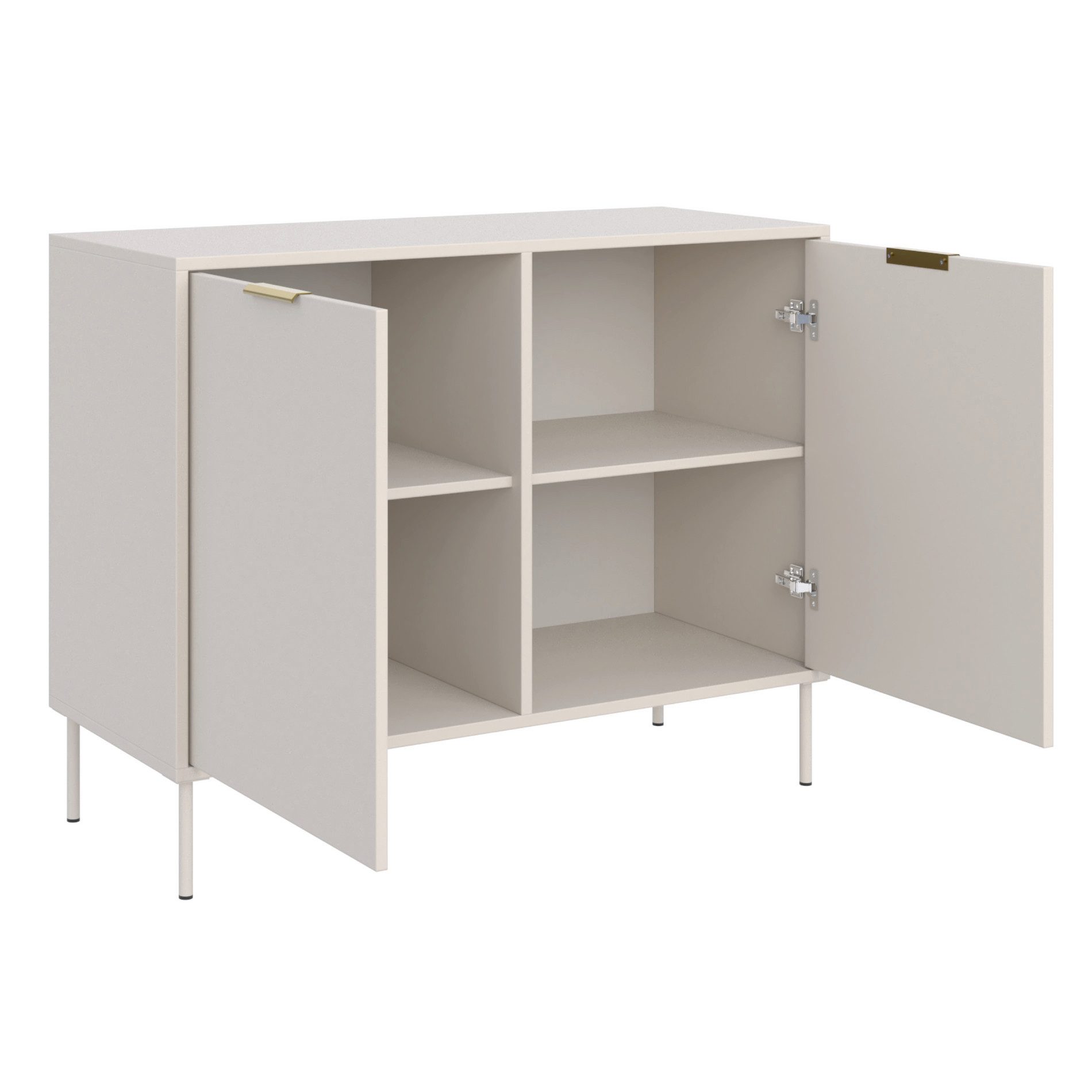 Selsey Sideboard VENA, Sideboard in Kaschmir mit goldenen Griffen, 3 Türen