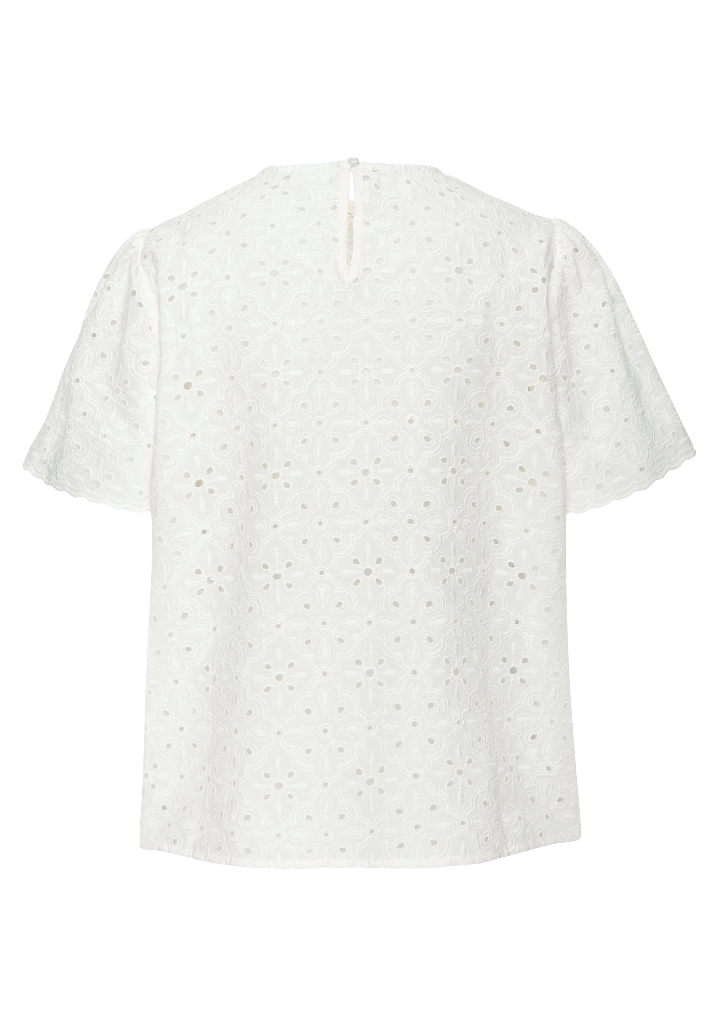 LASCANA Kurzarmbluse mit Lochstickerei, Damenbluse, casual-elegant – Bild 4 von 5