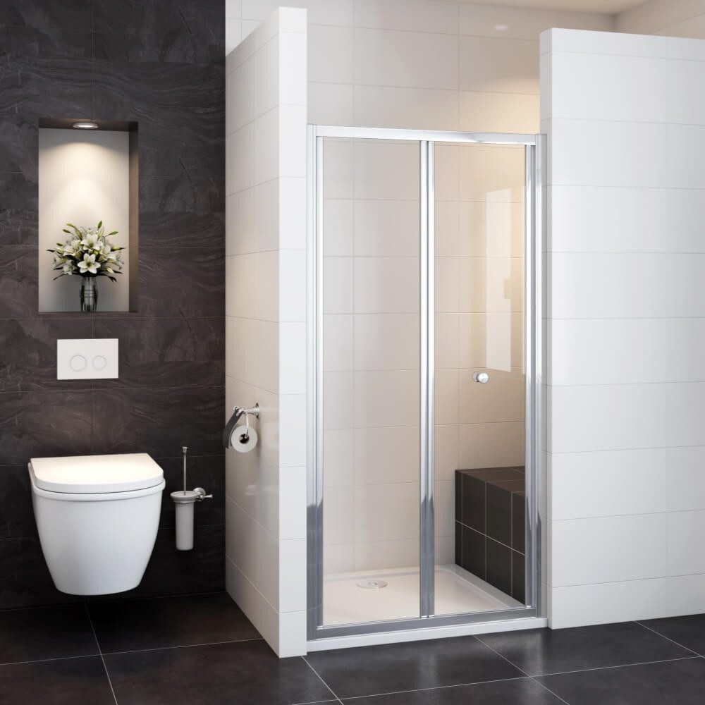 Duschparadies Dusch-Falttür 185cm Schiebetür Bifold-Tür Nischentür Duschabt günstig online kaufen