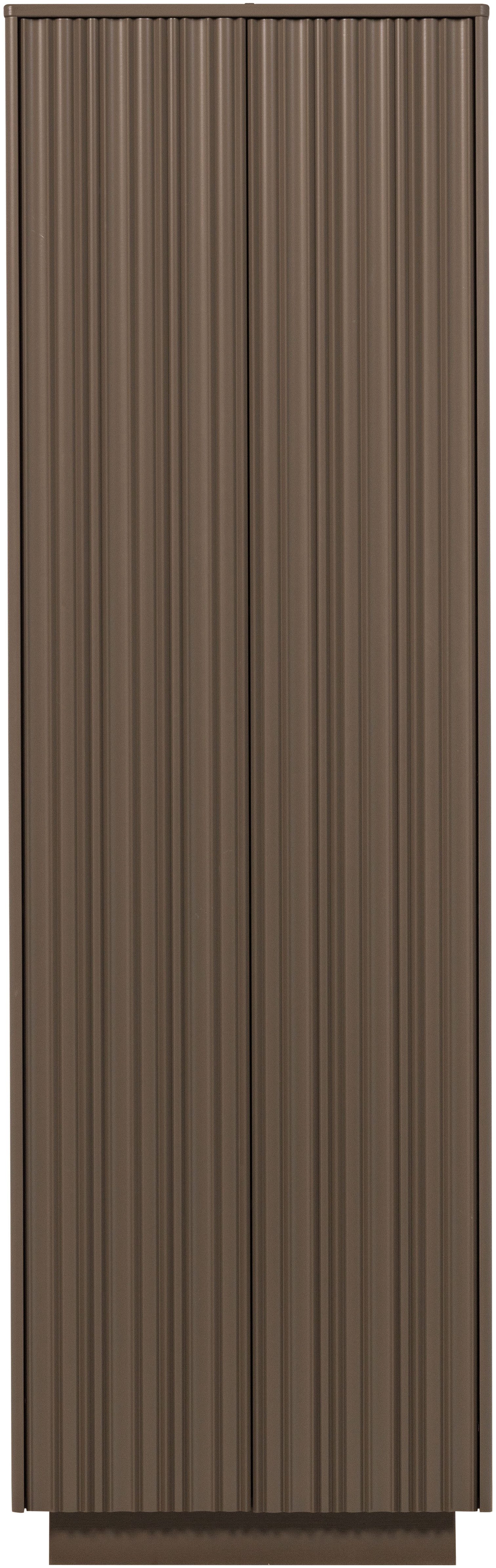 WOOOD Mehrzweckschrank Nova FSC® Mix Kiefernholz mit grafischen Relieftüren 67x40x215 cm Tragkraft 15 kg pro Boden, einfach zu montieren, sichtbare Maserung