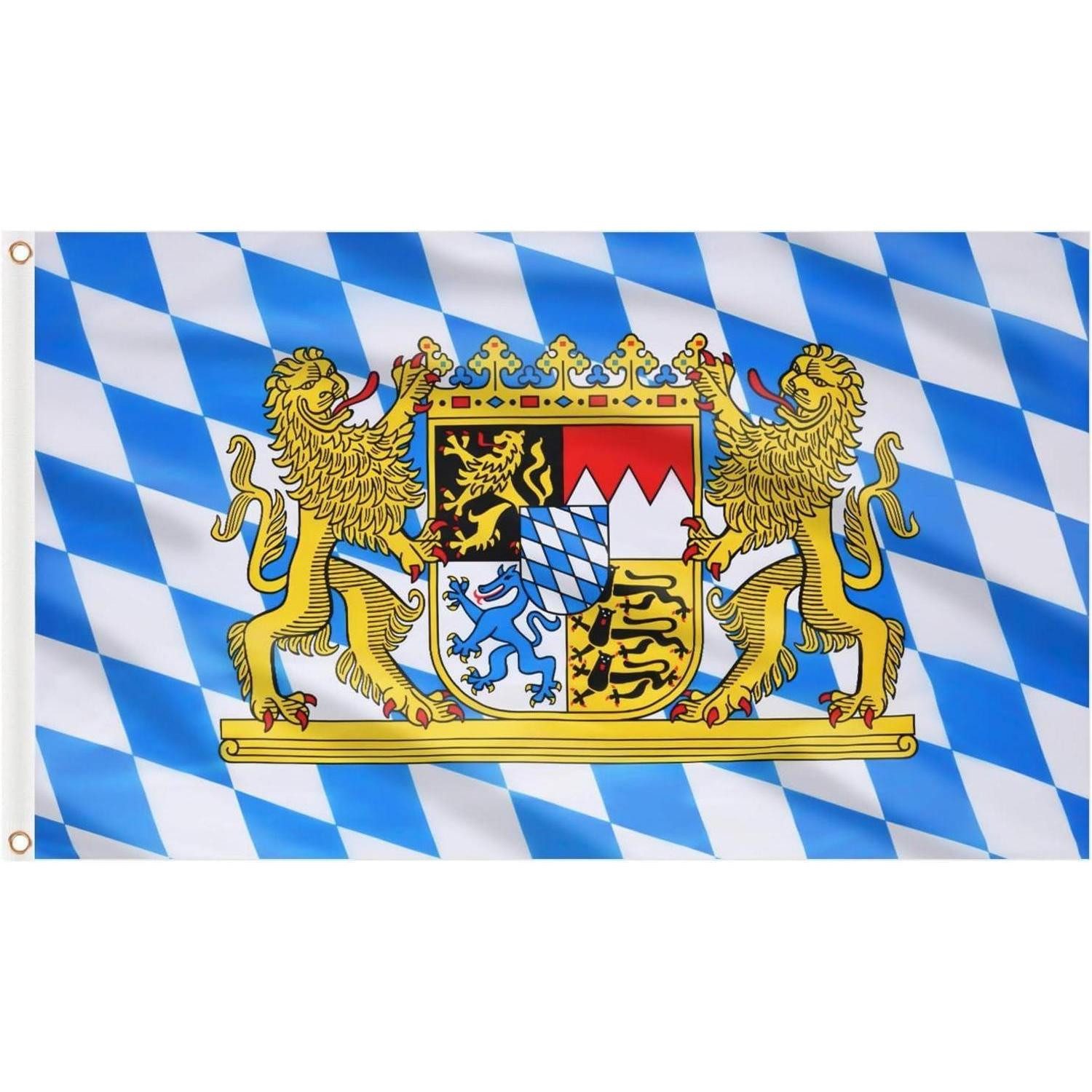 LuxusKollektion Flagge Flagge Bayern 150x90cm Oktoberfest Deko Messing 2 Stück Bayern Flagge