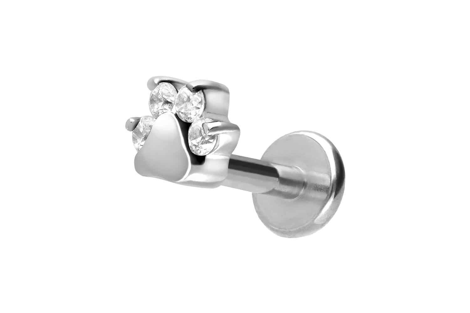 Piercing-Set Titan Labret mit Innengewinde KRISTALLPFOTE