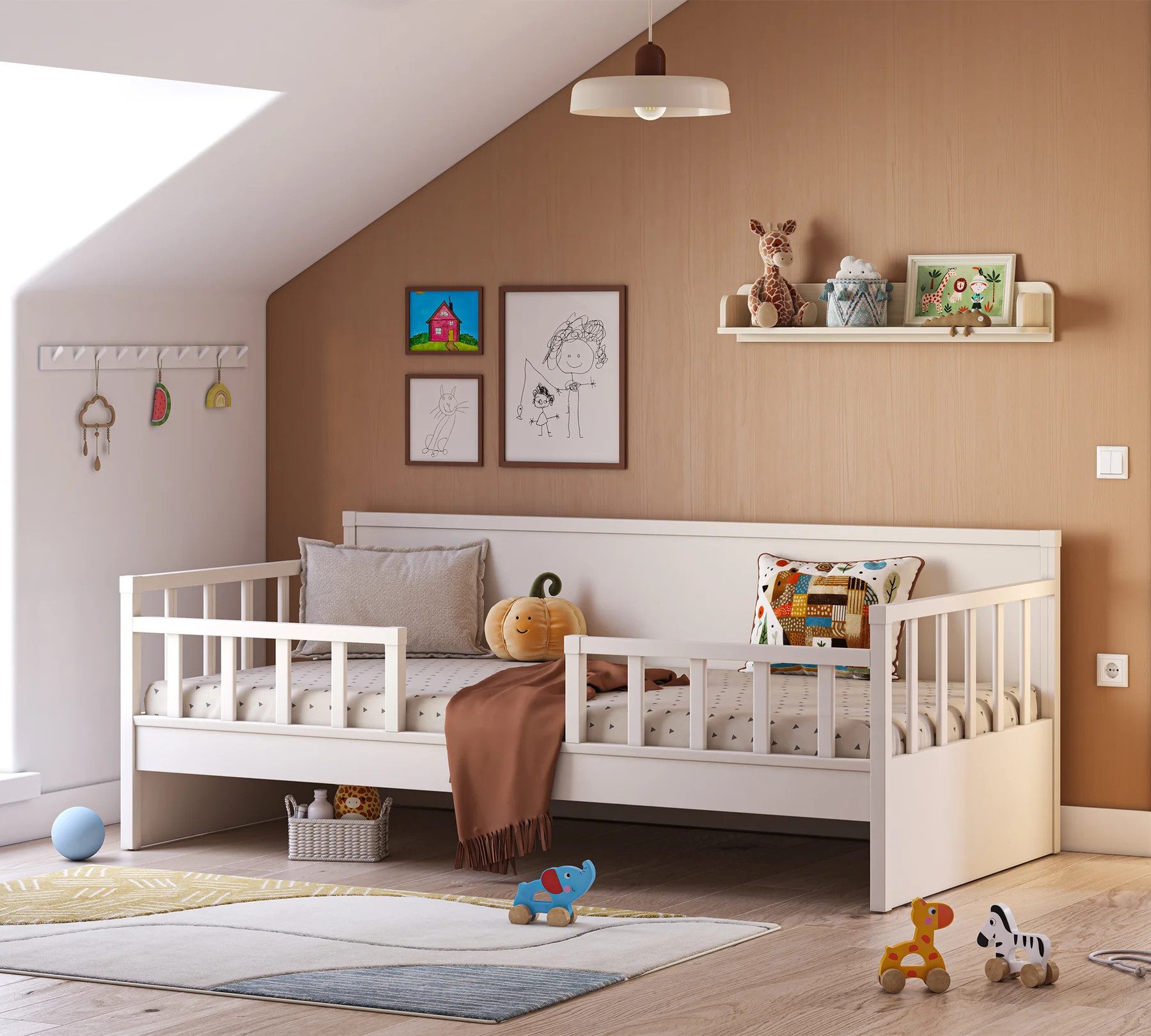 Kinderbett ELEGANCE Line Tagesbett, 100x200 cm, optional mit Bettkasten