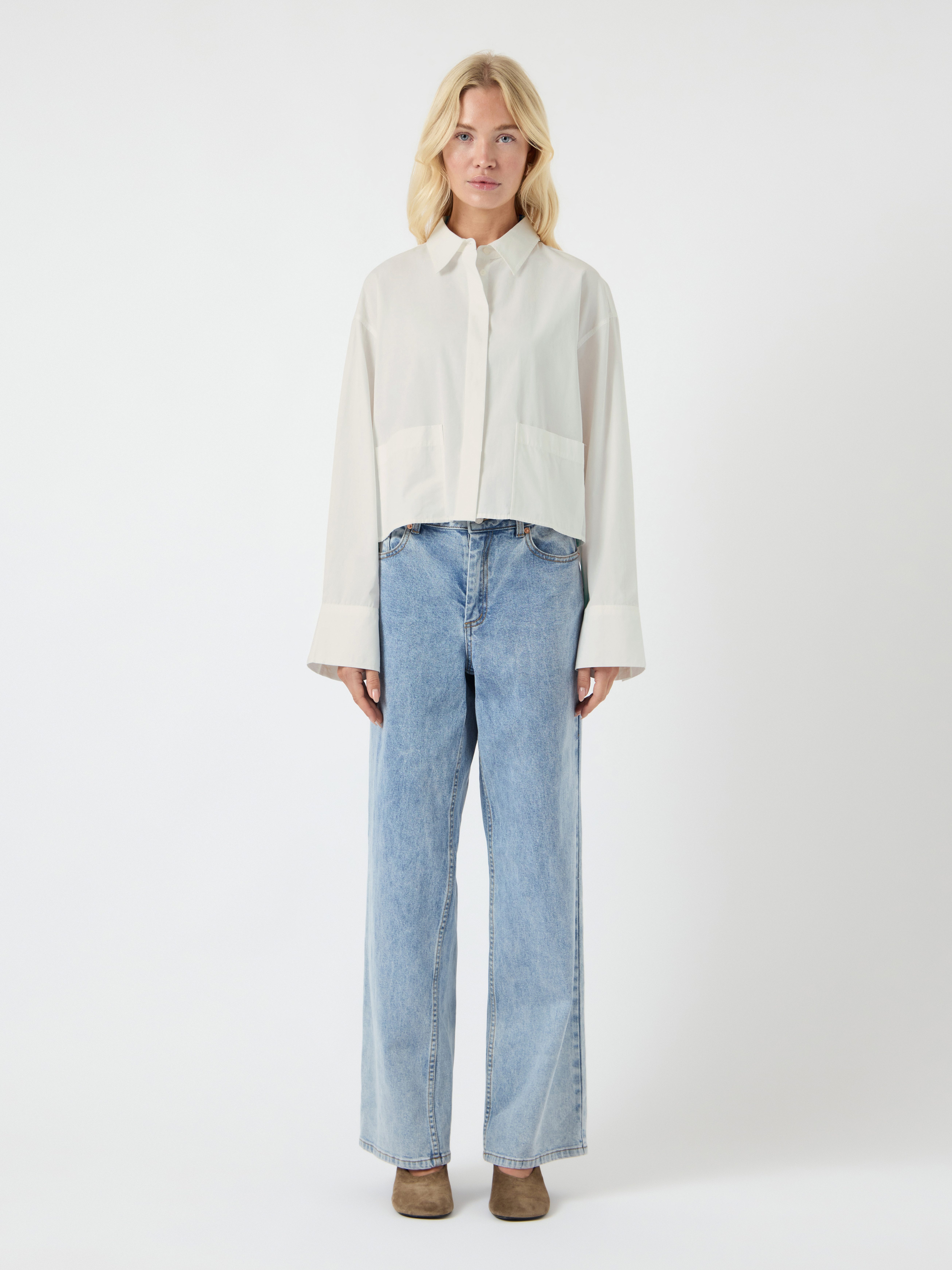 Y.A.S Hemdbluse YASLEE LS SHORT SHIRT S. NOOS Baumwolle