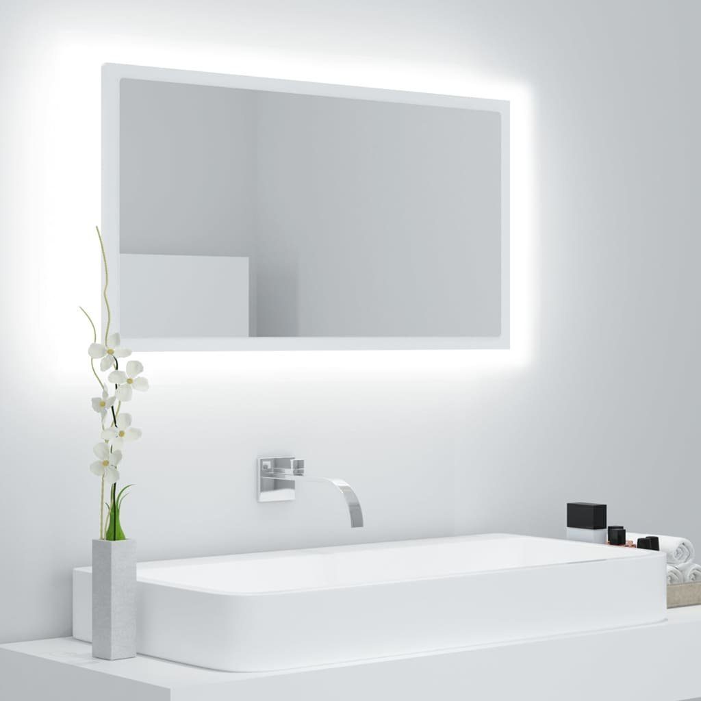 vidaXL Badezimmerspiegelschrank LED-Badspiegel Weiß 80x8,5x37 cm Acryl (1-St)