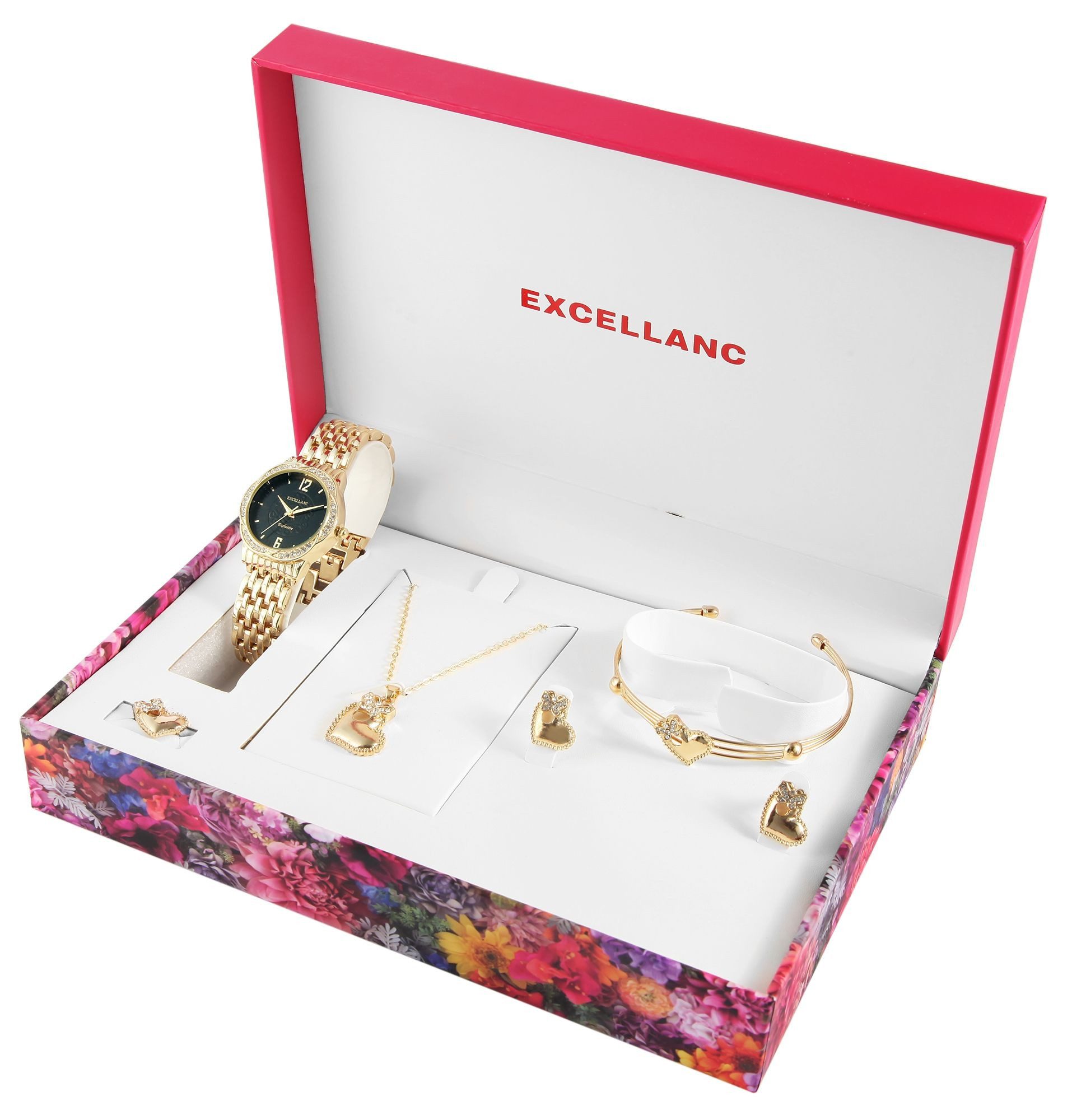 Schmuckset 1800223 Excellanc Geschenkset mit Damenuhr, Armreif, Halskette