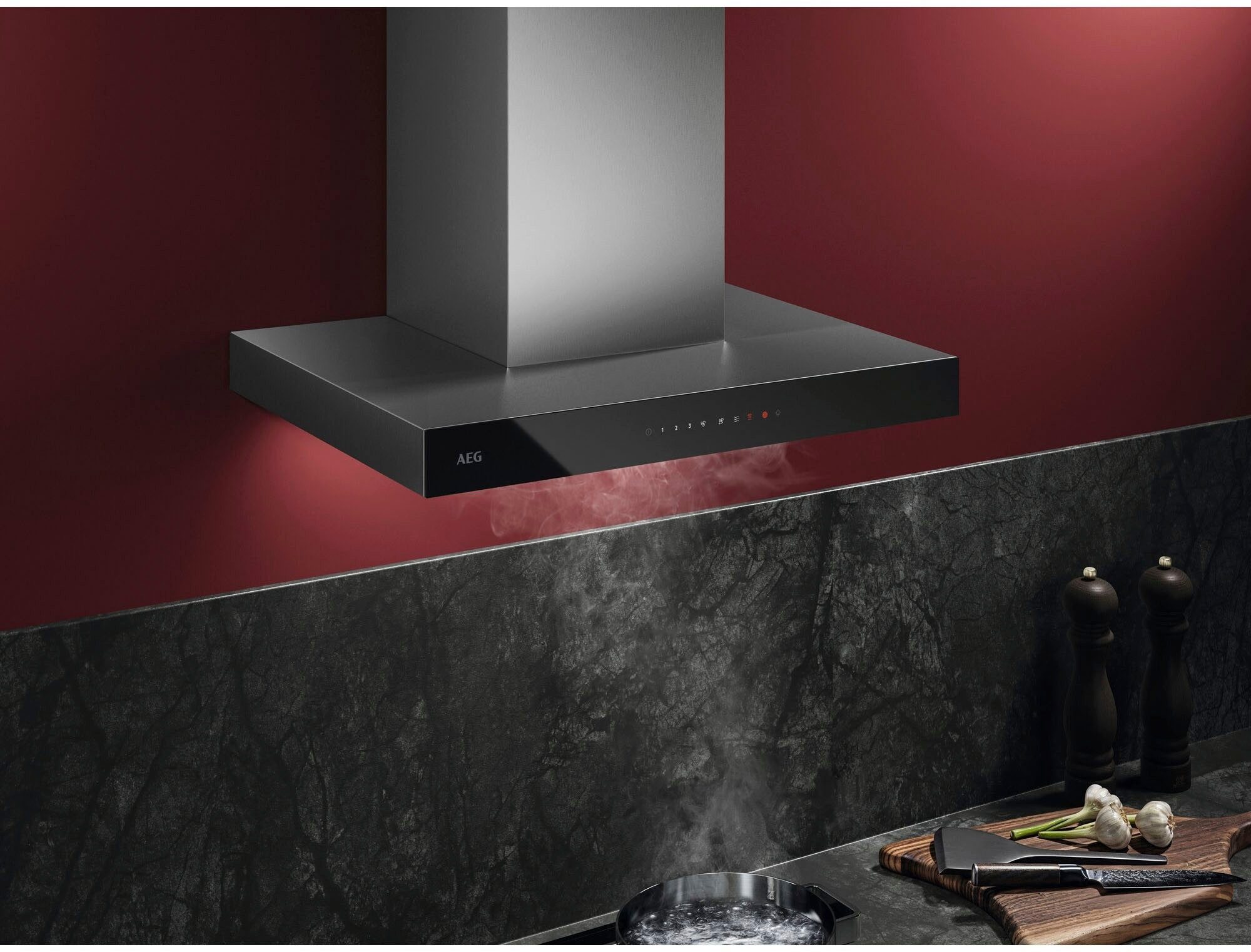 AEG Wandhaube GB67D61HL Serie 6000 GB67D61HL, mit automatischer Hob2Hood® Steuerung, mit LED-Leuchtstreifen