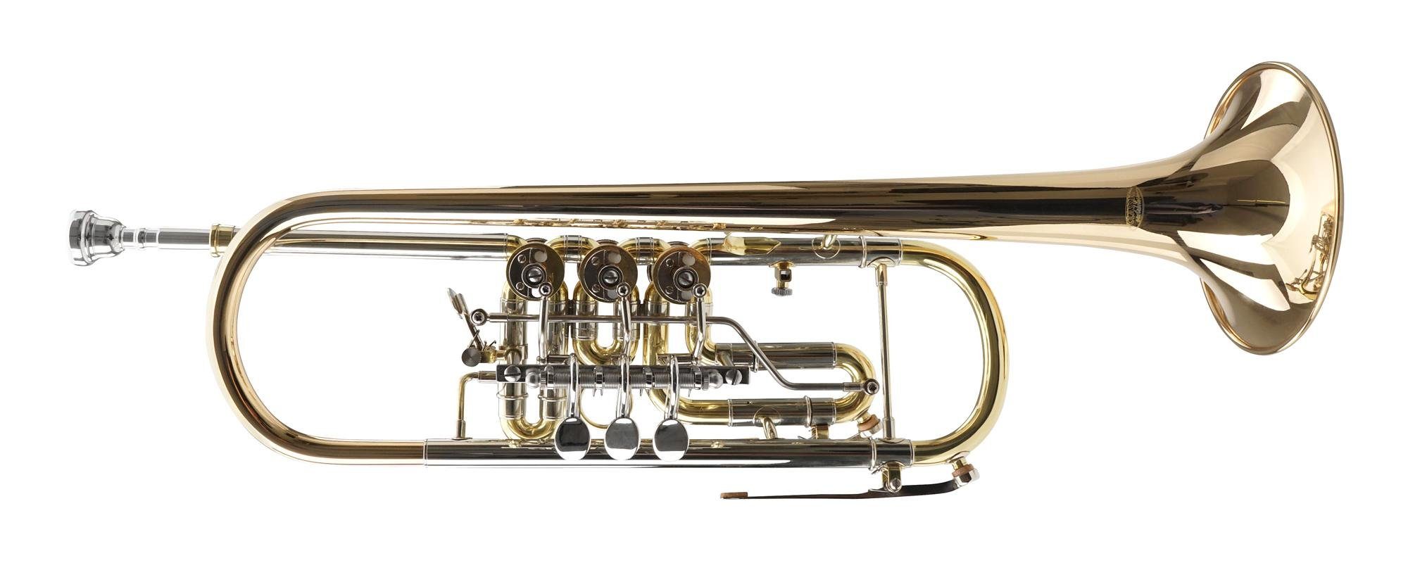 Classic Cantabile Drehventil Bb-Trompete TR-43G Bb-Konzerttrompete, (inkl. Koffer & Mundstück), Mundrohr: Goldmessing, Schallbecher: 129 mm