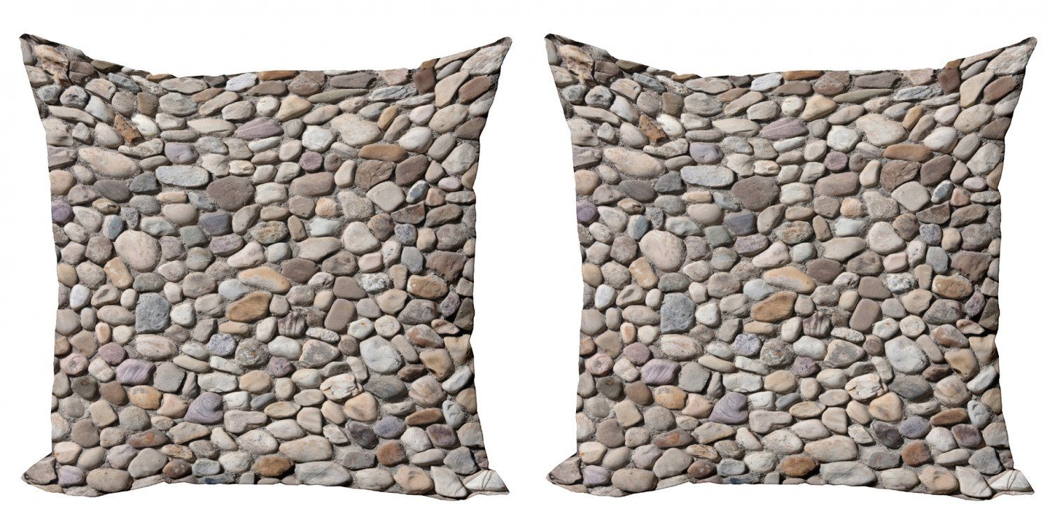 Kissenbezüge Modern Accent Doppelseitiger Digitaldruck, Abakuhaus (2 Stück), Abstrakt Coastal Thema Steinmauer
