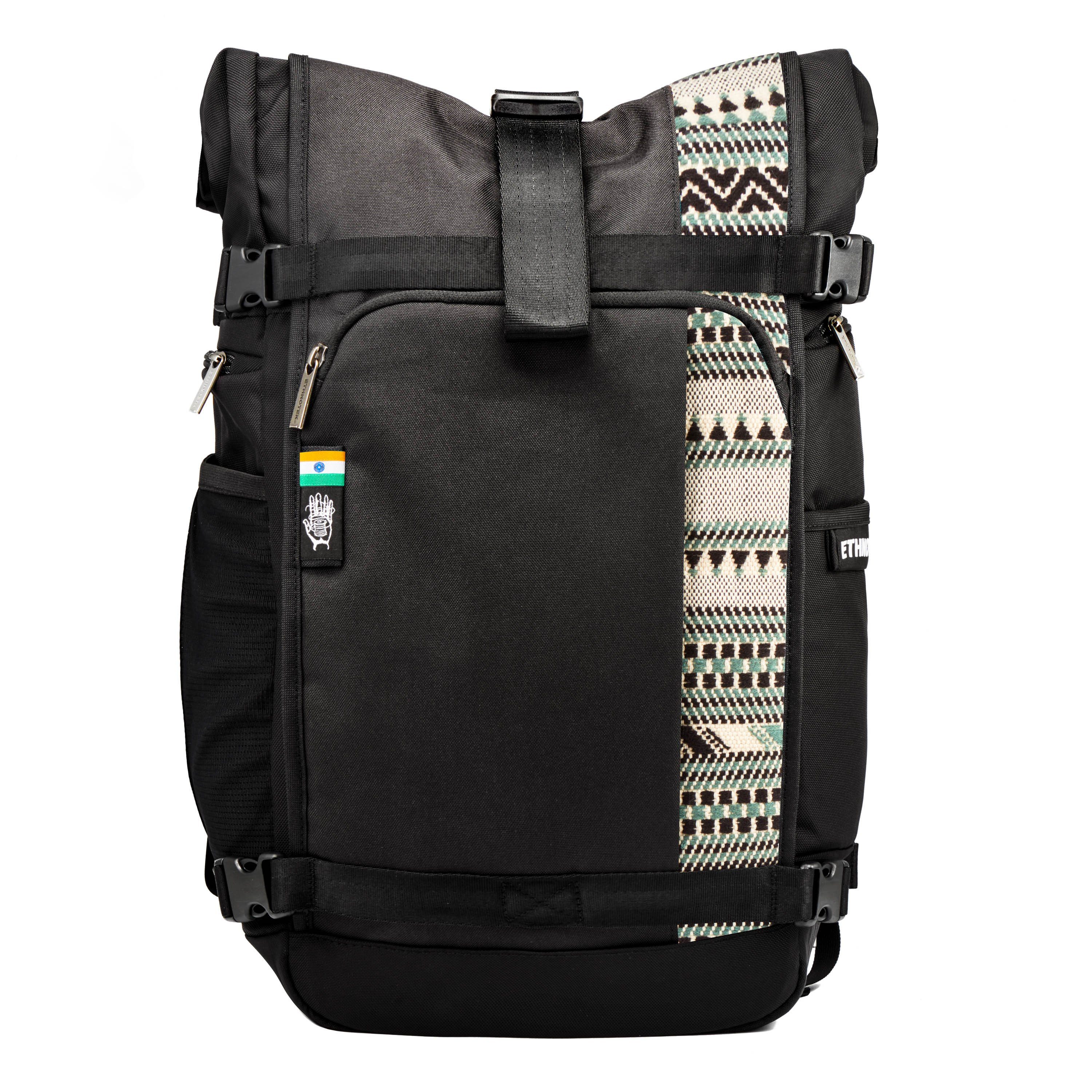 Ethnotek Rucksack Ethnotek Raja 46 Bantam - Integriertes Kunsthandwerk, – großer Laptoprucksack, nachhaltig & handgewebt