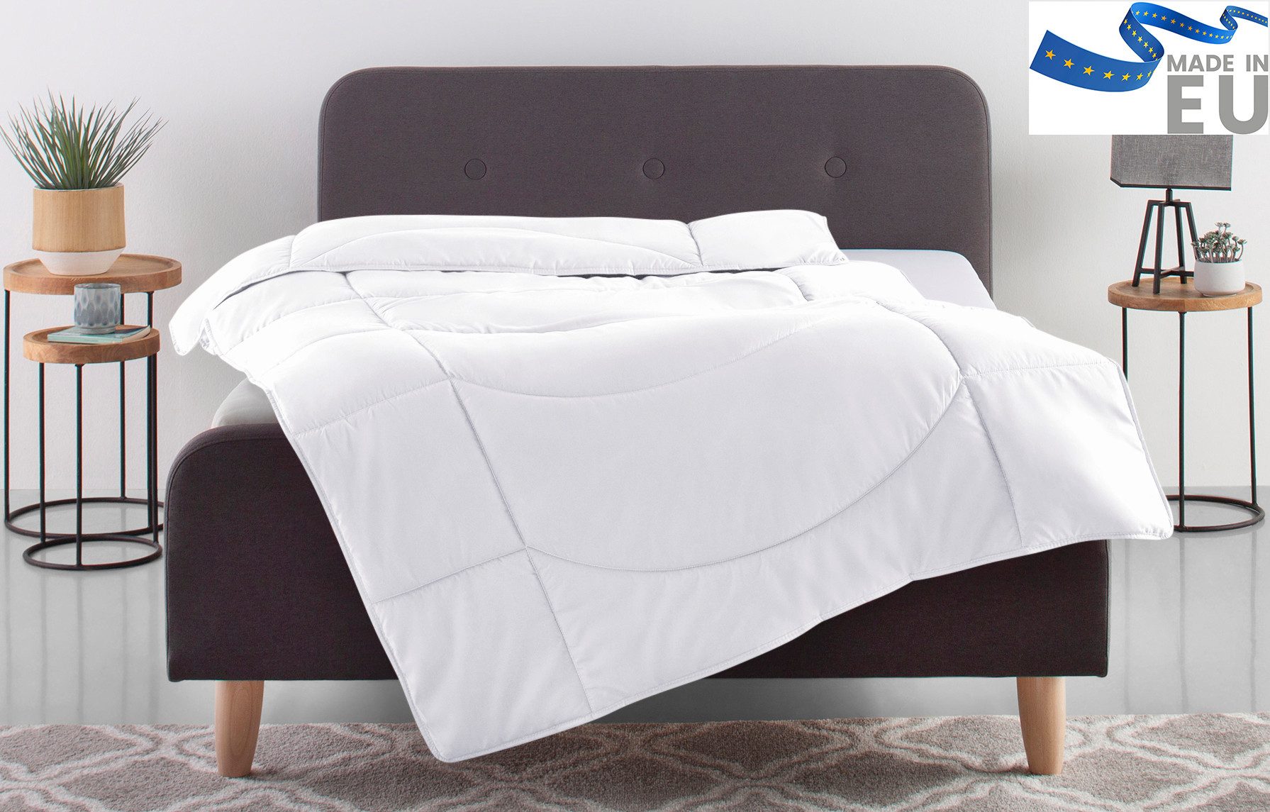 OTTO home Microfaserbettdecke Microlux, Bettdecke 135x200 cm und Übergrößen bis 240x220cm, Füllung: Feuchtigkeitsregulierende 3D Klimafaser (Polyester), Bezug: Microfaser-Feinbatist, fest versteppter Bezug - keine Bettwäsche nötig, Sommer, Winter