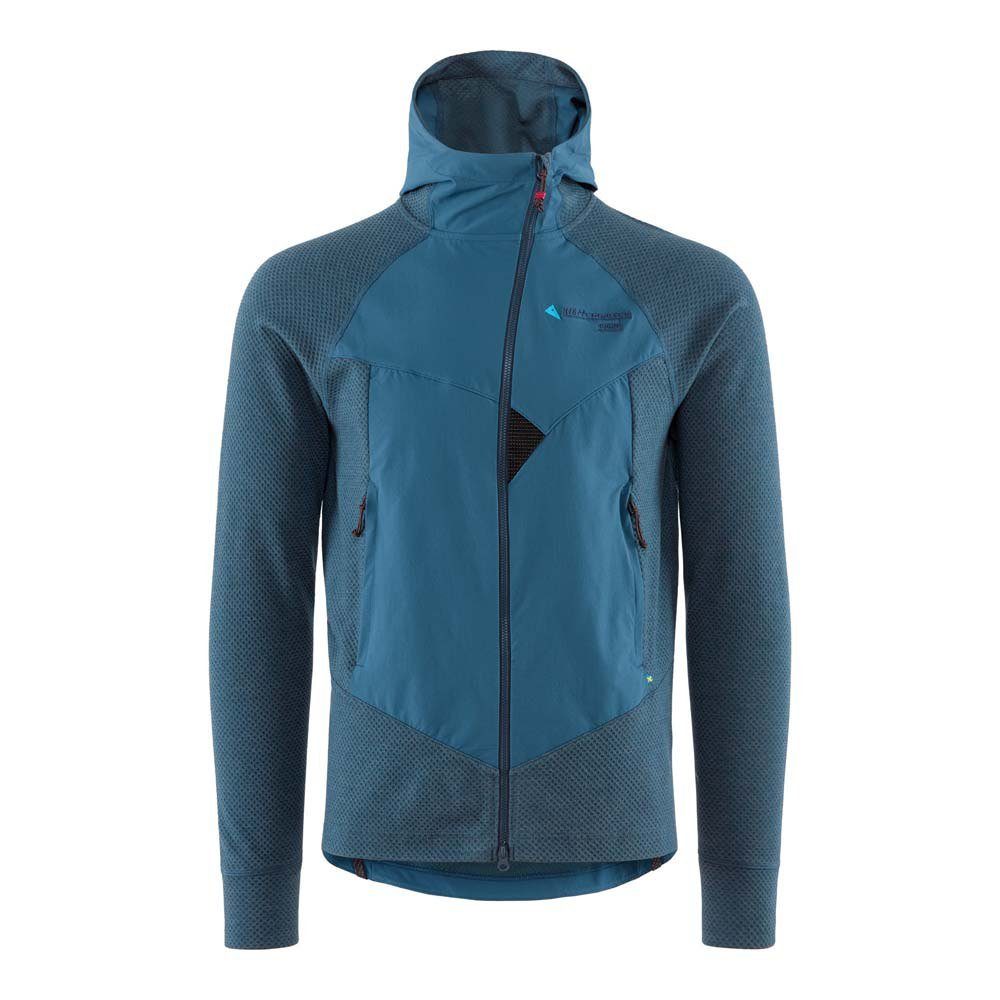 Klättermusen Fleecejacke Hugin - Kapuzen-Sweater aus Norna® für Herren Monkshood Blue