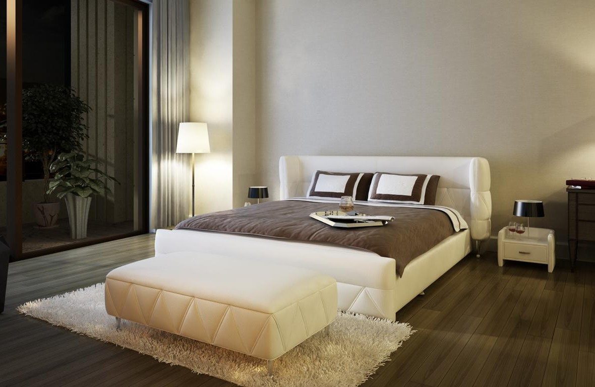 Xlmoebel Polsterbett Modernes Lederbett in luxuriösem Design für Hotels (Bett, 1-tlg., Designer Bett B1310), Hergestellt in Europa