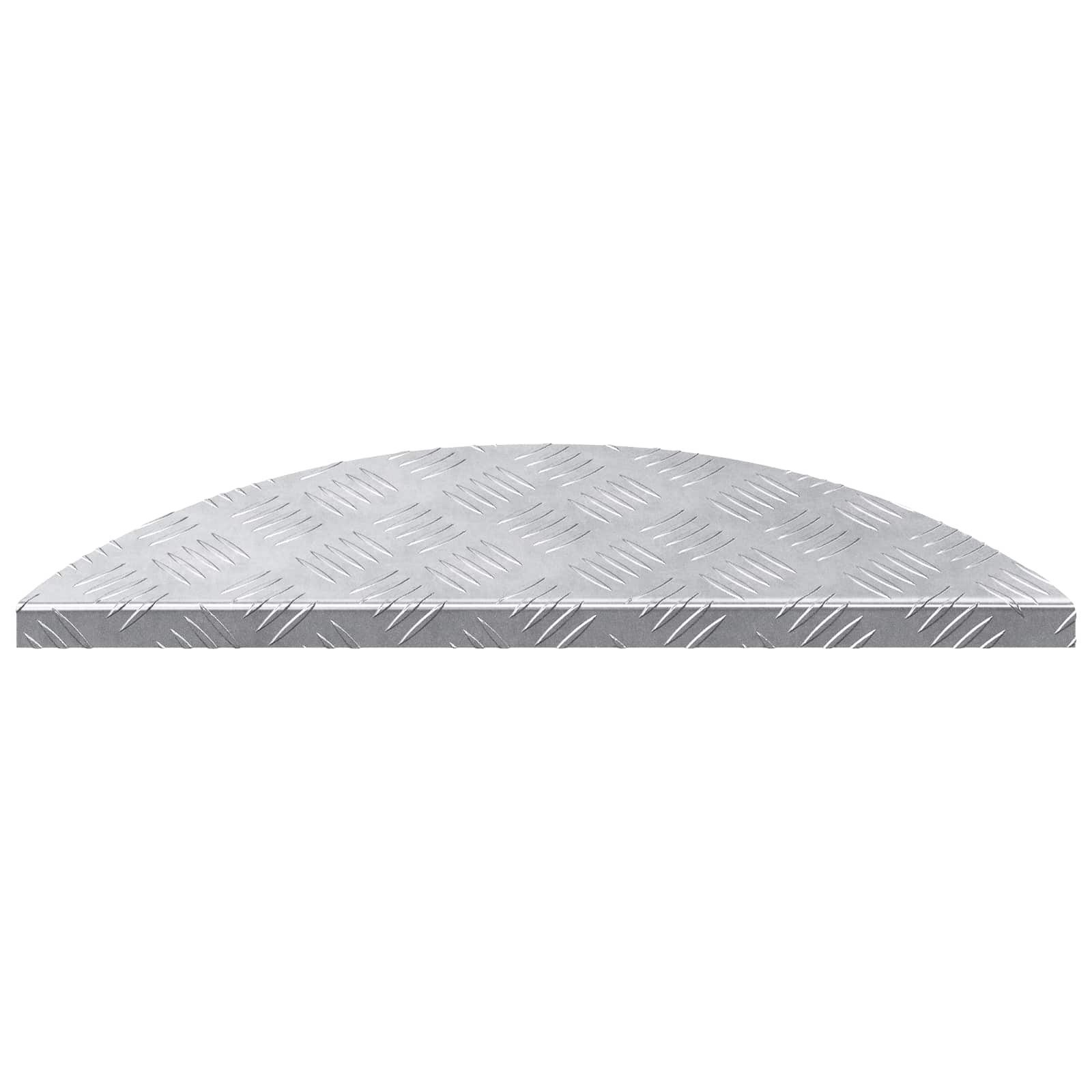 vidaXL Stufenmatte Treppe Tritt 5 stk. 60 x 18 x 2,5 cm Silber Aluminium Halbmond, Halbmond, Höhe: 2.5 mm