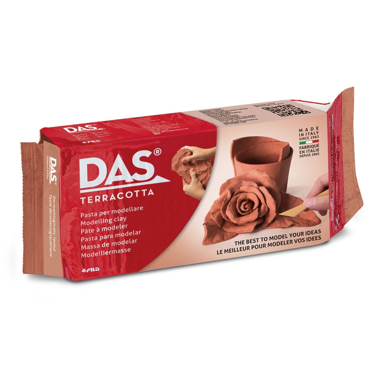 LYRA Styropor-Teil Modelliermasse DAS 1000g terracotta