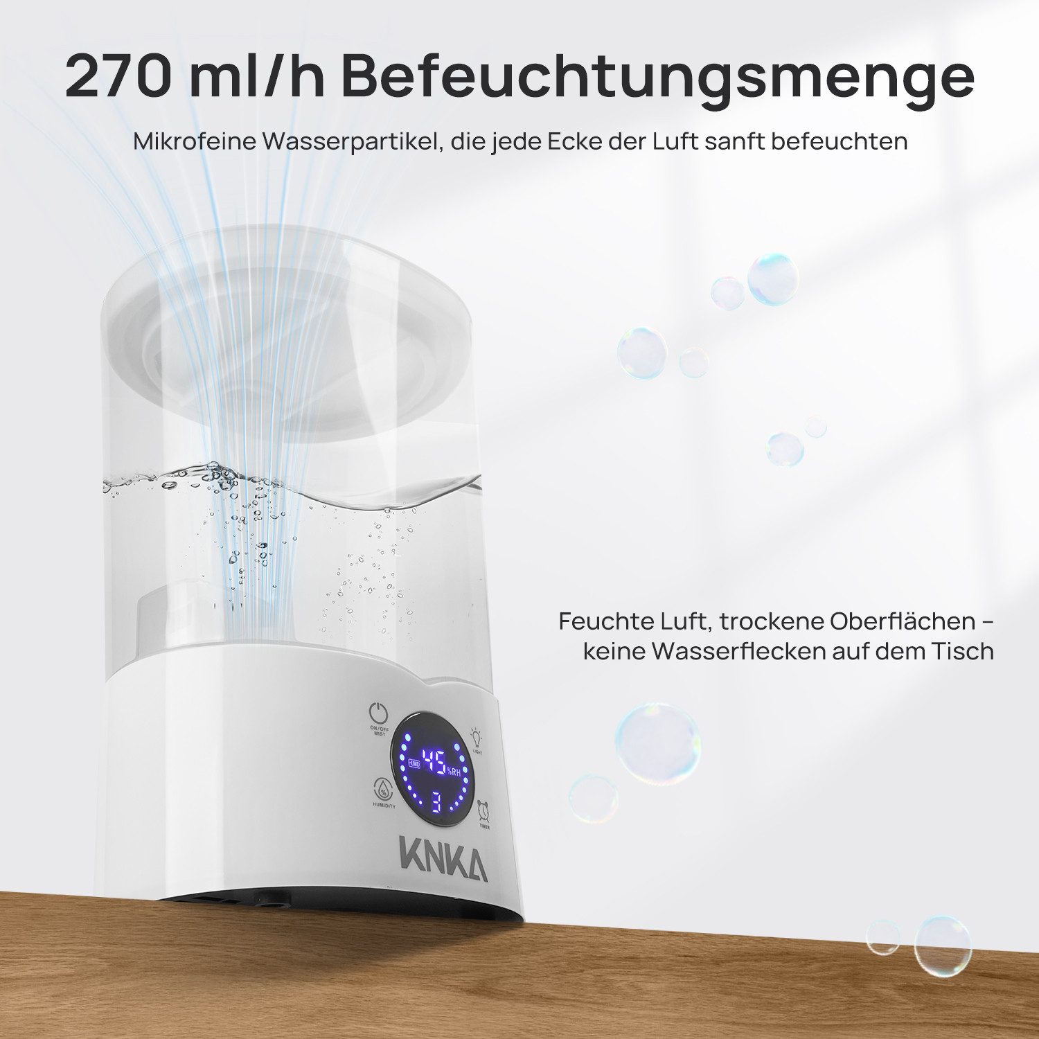KNKA PRO Luftbefeuchter Top Fill Luftbefeuchter, Aroma Diffuser Raumbefeuchter, 4,00 l Wassertank, Ultraschall Aromatherapie Diffusor für Büro,Yoga,Spa,Schlafzimmer