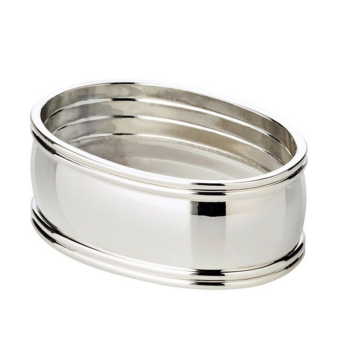 EDZARD Serviettenring Faden Versilbert (4er-Set) anlaufgeschützt Ringe für Stoffservietten und Papierservietten edle Serviettenhalter als Tischdeko in Silber-Optik