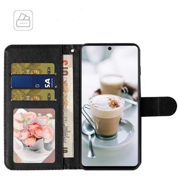 CLM-Tech Handytasche Hülle für Samsung Galaxy A23 5G Tasche aus Kunstleder Klapphülle (kleine Katze, Handyhülle Wallet Flip Case Cover Etui), Standfunktion, Kartenfächer, Magnetverschluss