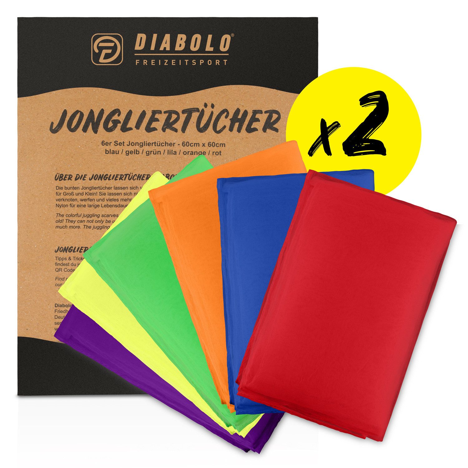 Jonglierball Jongliertücher 60cm (3er, 5er, 6er 12er Set)