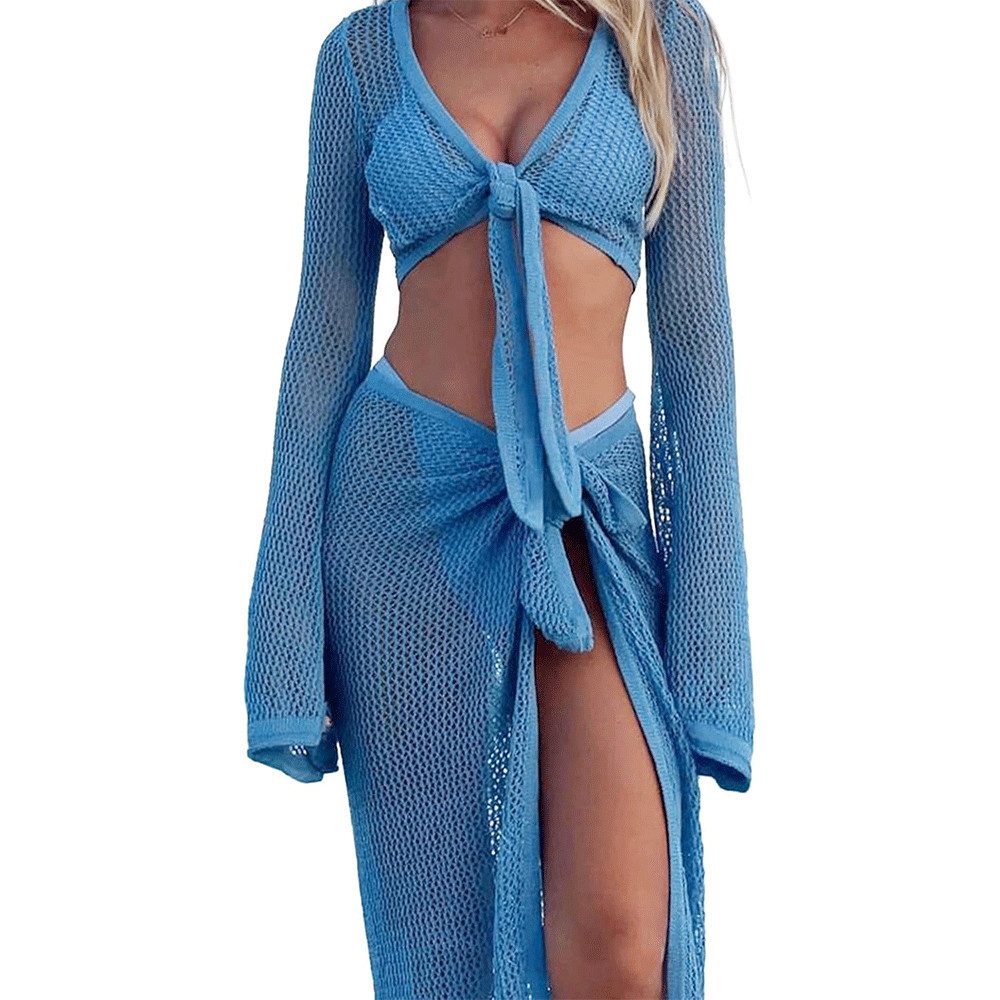 RWEUOQ Strandkleid Strandkleid Zweiteiliges Häkelset Damen günstig online kaufen