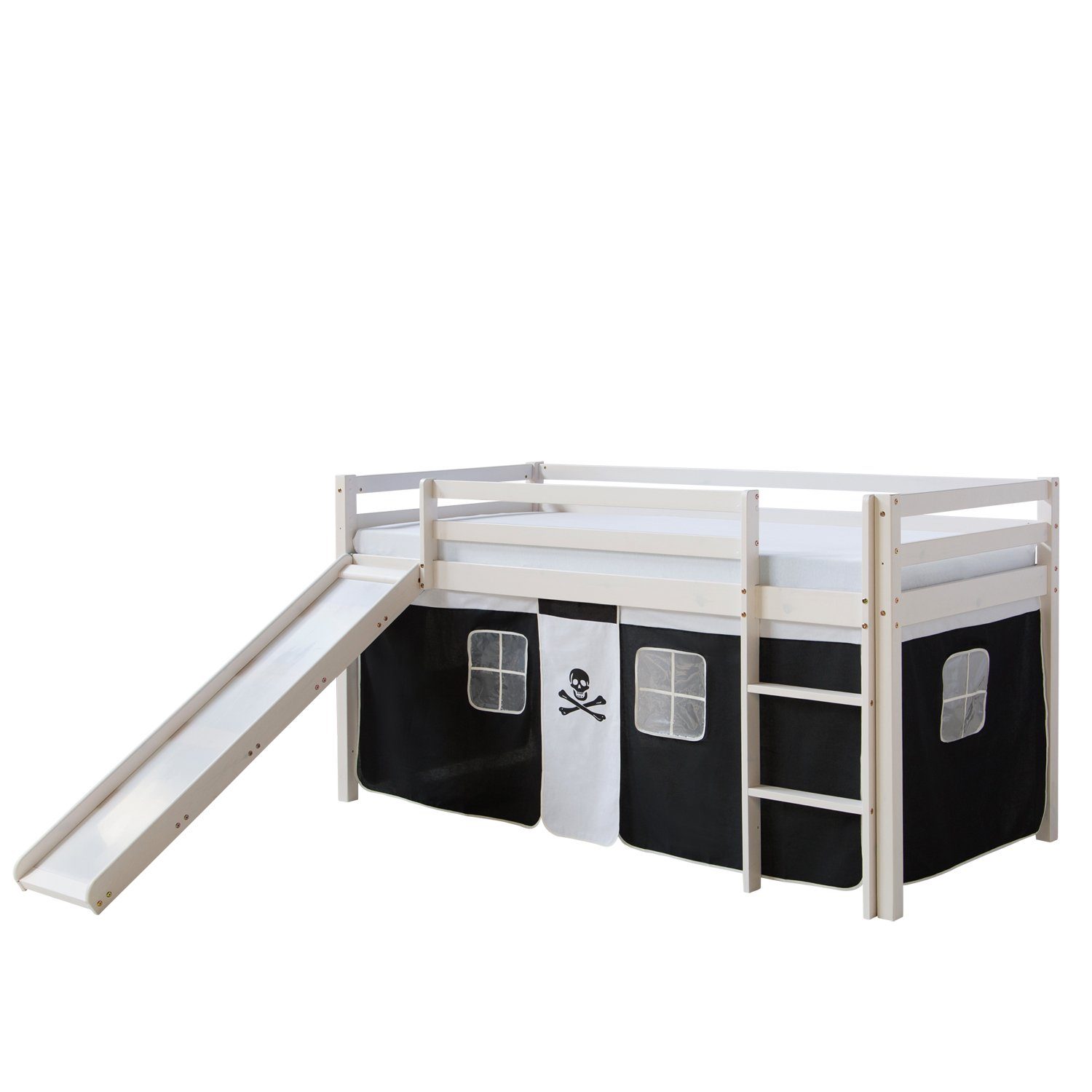 Homestyle4u Hochbett 90x200 mit Rutsche Pirat 1542 günstig online kaufen
