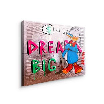 DOTCOMCANVAS® Leinwandbild Dreaming Dagobert, Leinwandbild Dreaming Dagobert Duck dream big Comic Cartoon Geld
