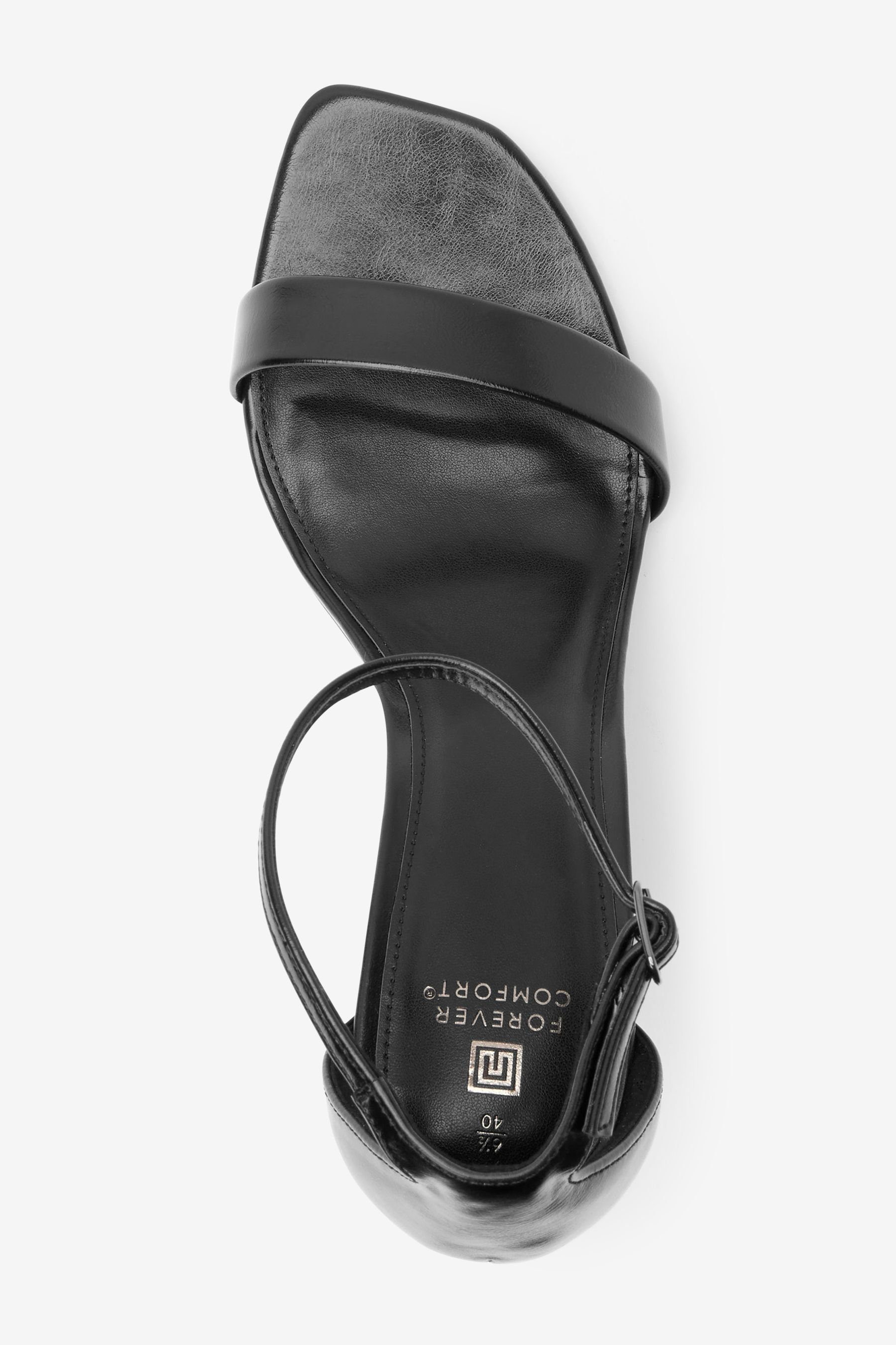 Sandaletten Riemchensandalette schmalem (1-tlg) mit Comfort® Next Forever Black Absatz