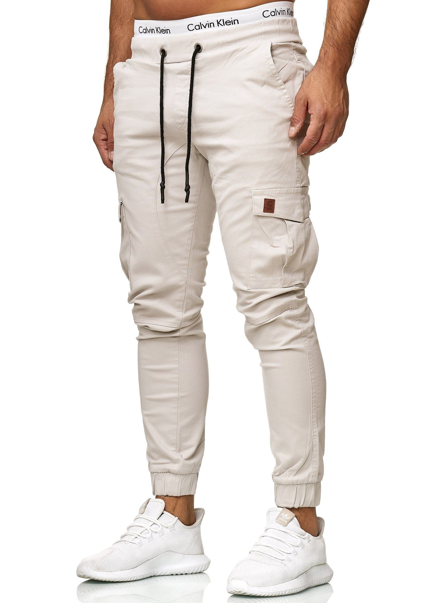 OneRedox Straight-Jeans 3301CS (Chino Cargohose Streetwear, 1-tlg) Freizeit Business Casual Altweiss