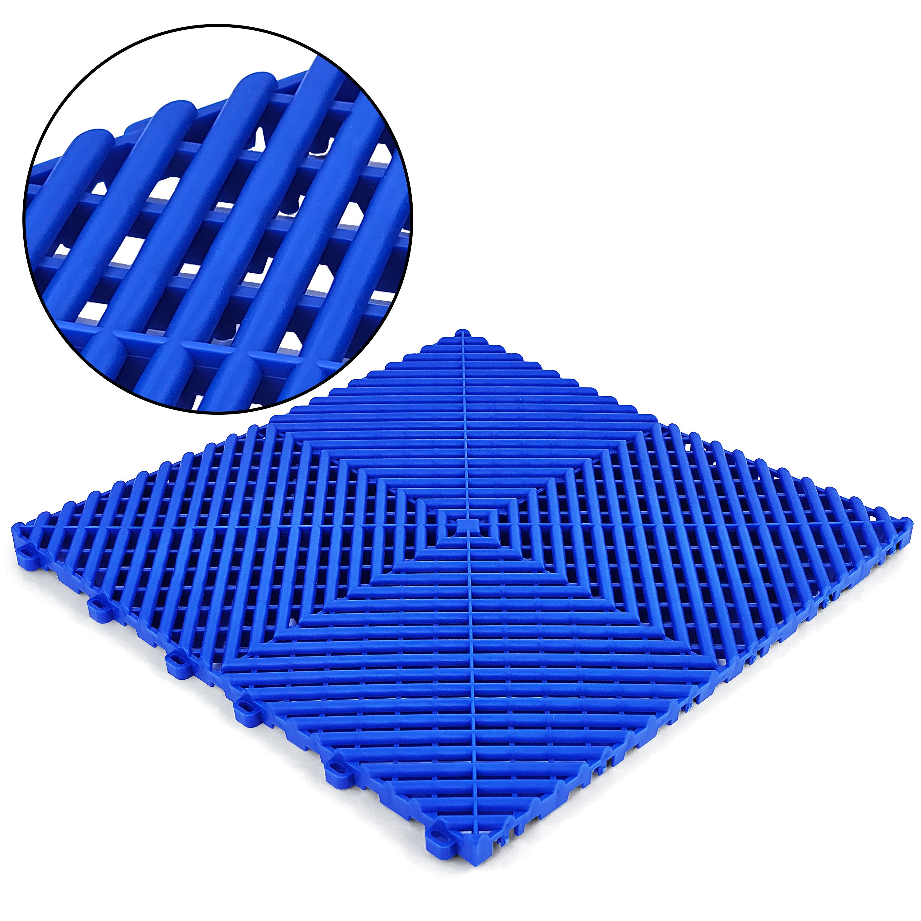 RAMROXX Klickfliesen Performance Bodenfliese Garagenboden Blau 40x40cm 6 Stück 0,96qm