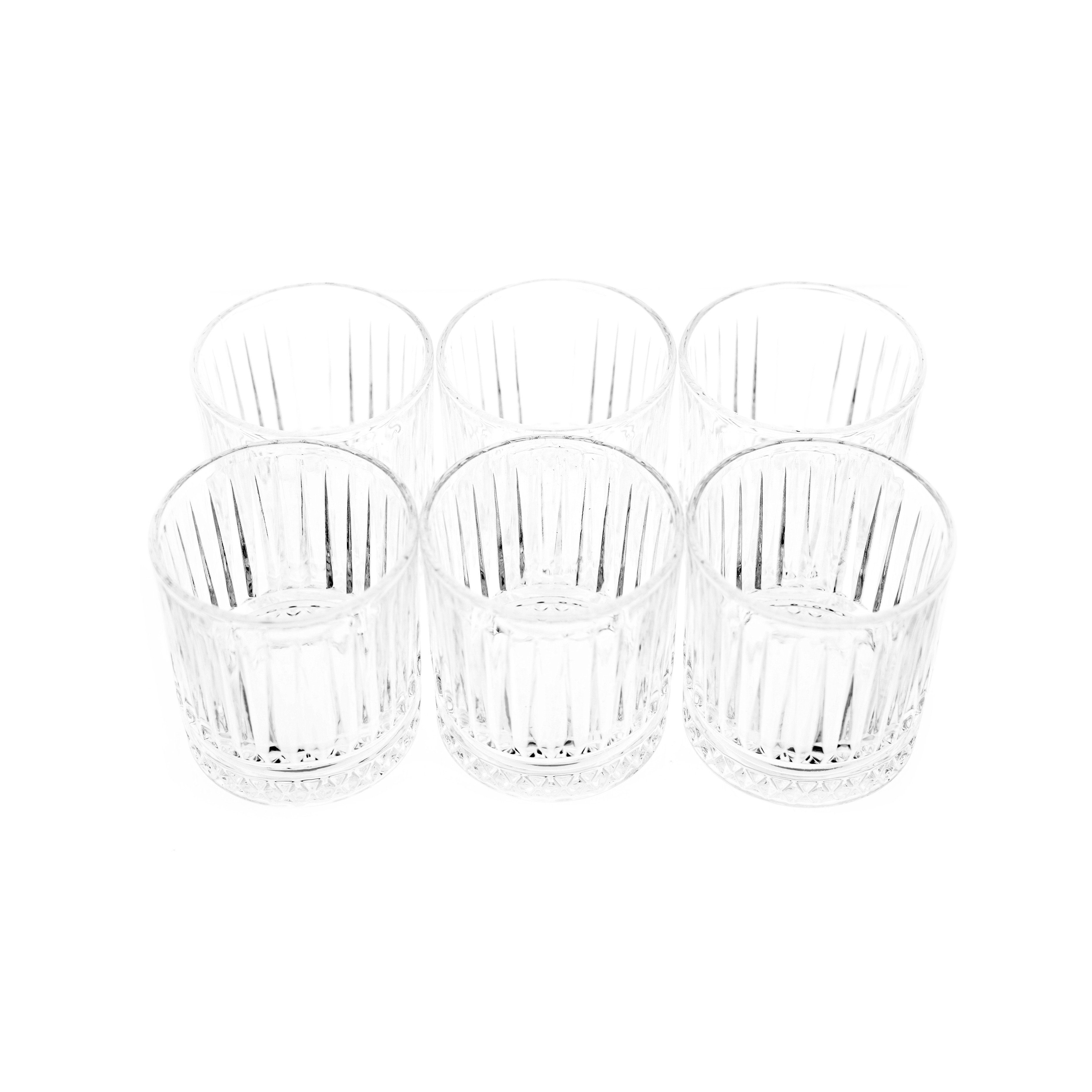 Almina Glas Elisa 6 Teiliger Trinkgläser-Set aus Glas mit Riffle Design 240 ml, 6-tlg. – Bild 3 von 4