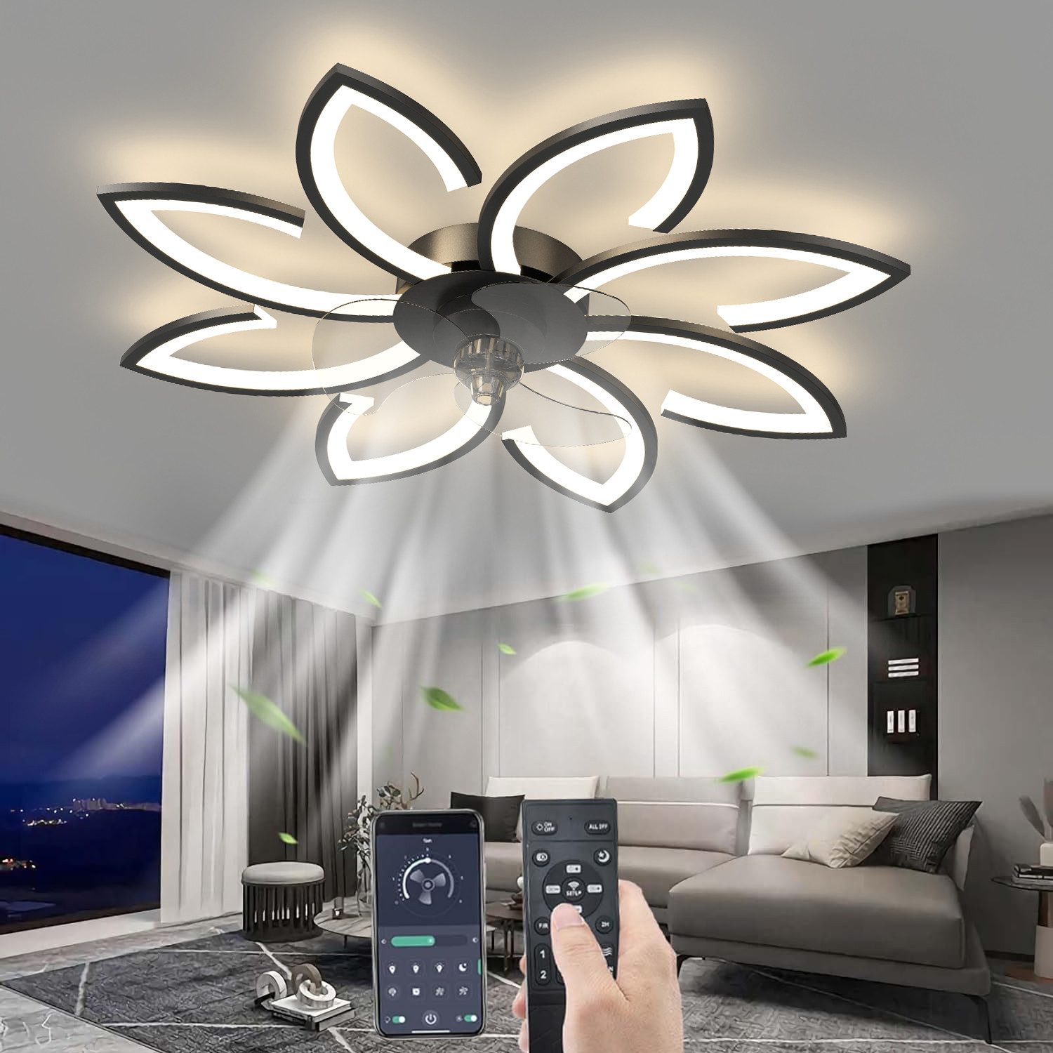 RWEUOQ Deckenleuchte Deckenventilator mit Beleuchtung mit günstig online kaufen