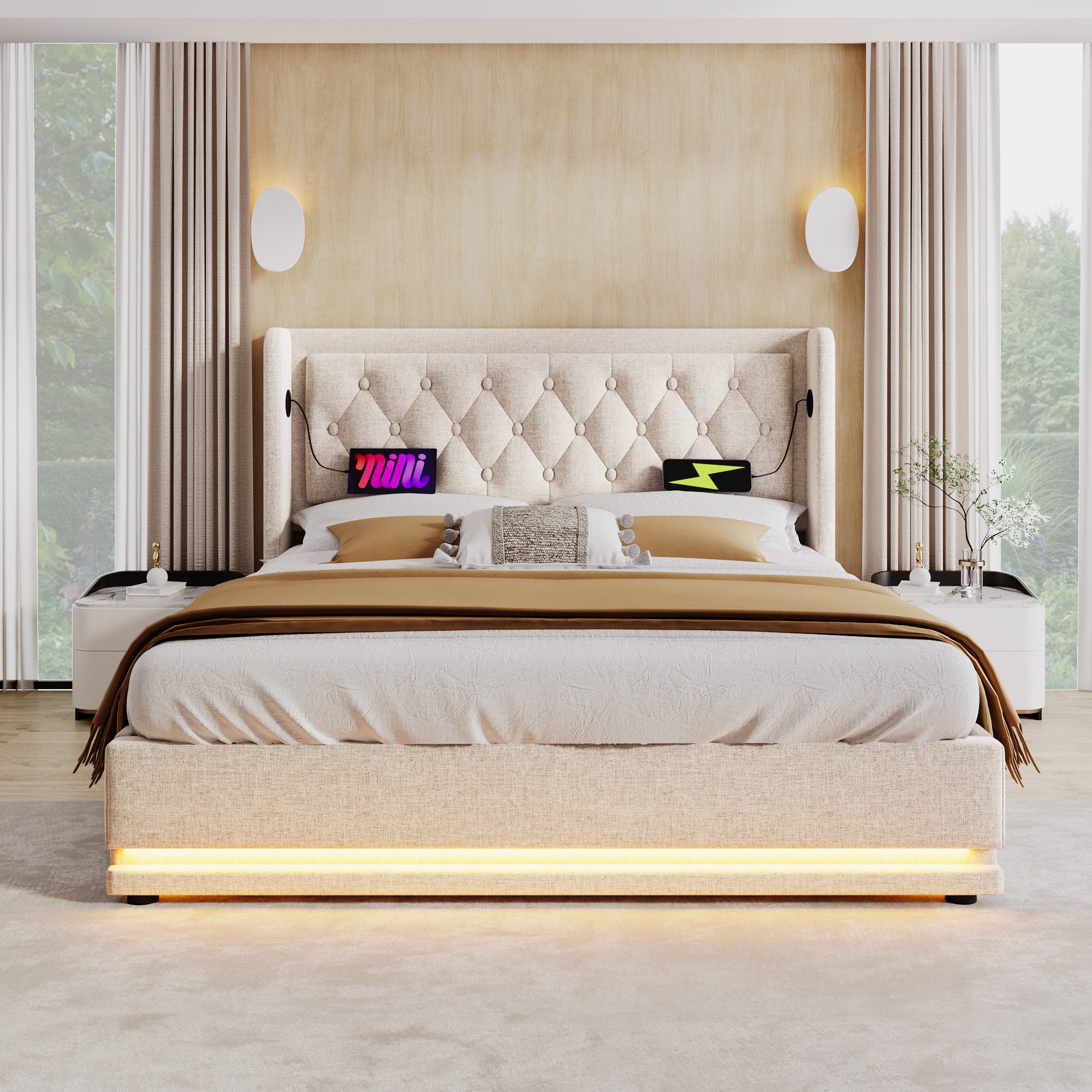 REDOM Polsterbett Jugendbett Bett Stauraumbett gepolsteres günstig online kaufen
