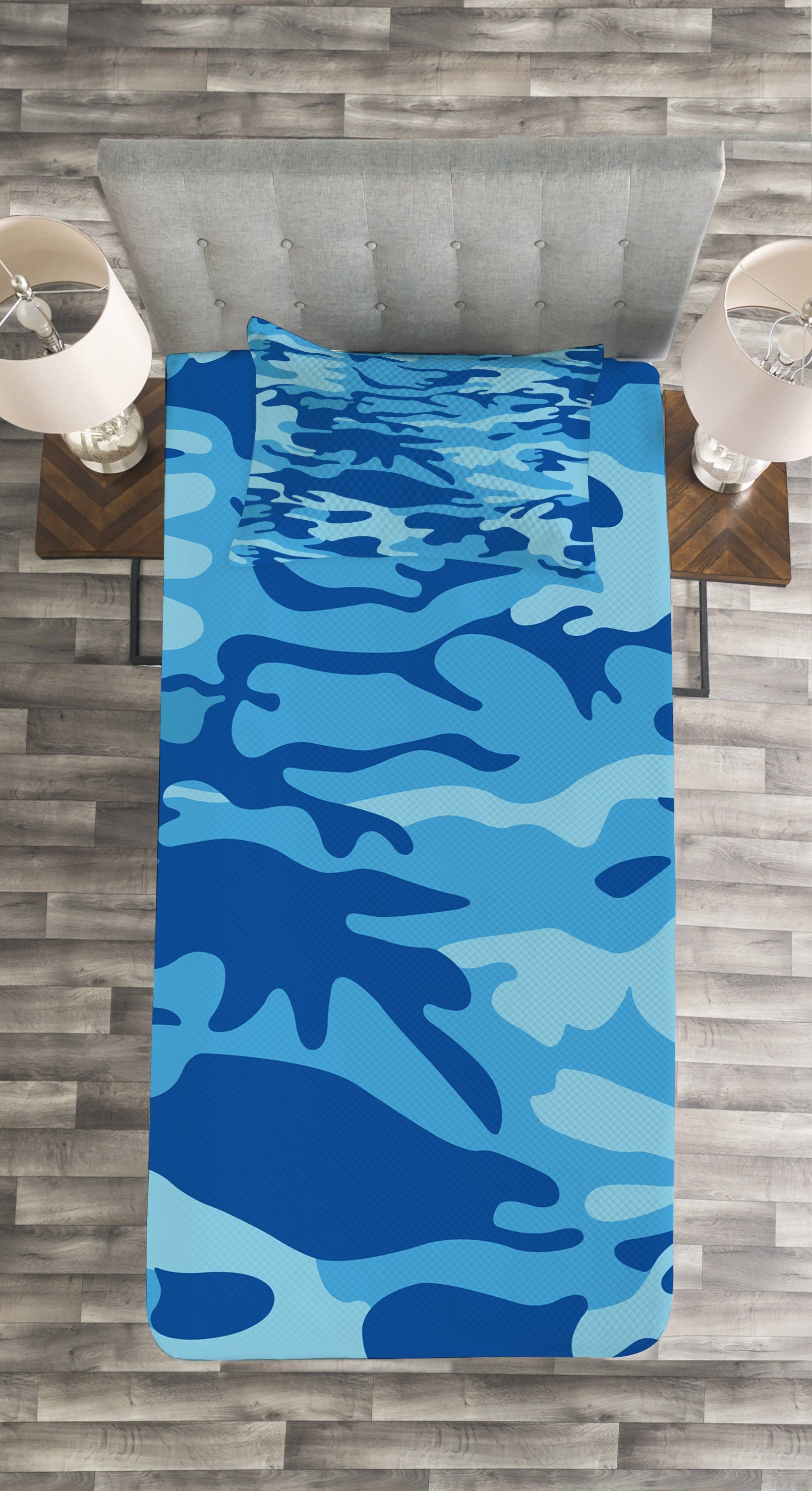 Set Zusammenfassung Aquatic Tarnen Kissenbezügen Waschbar, Tagesdecke Abakuhaus, mit