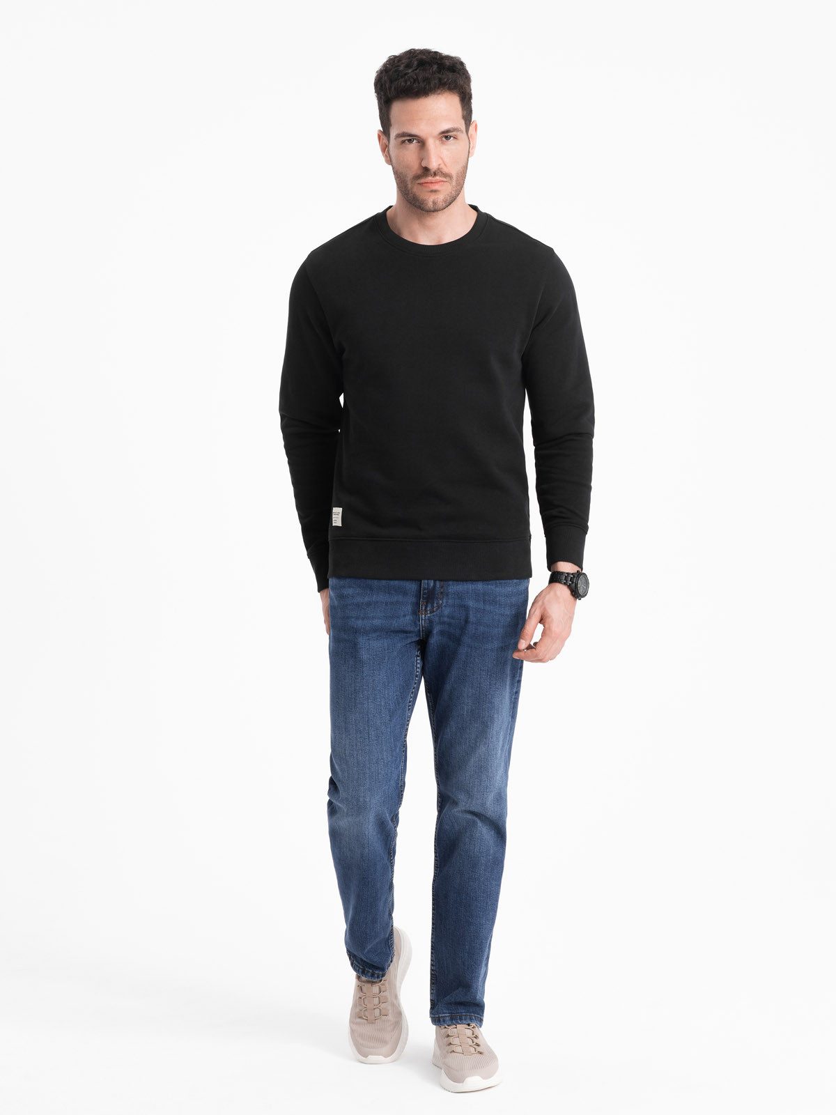 OMBRE Sweatshirt Herren BasicSweatshirt mit Rundhalsausschnitt