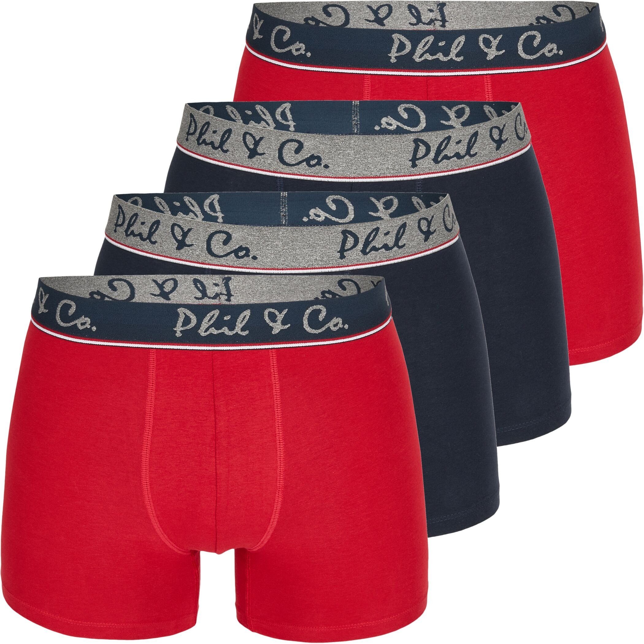 Phil & Co. Boxershorts 4er Pack Phil & Co Berlin Jersey Boxershorts Trunk Short Pant FARBWAHL (1-St) DESIGN 21