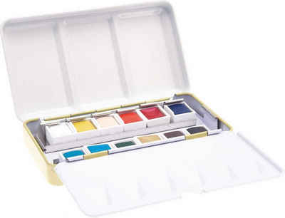 Rico Design Aquarellfarbe ART Essential Aquarellfarben, 12 Farben inklusive Metallkasten 12,5 cm x 7 cm