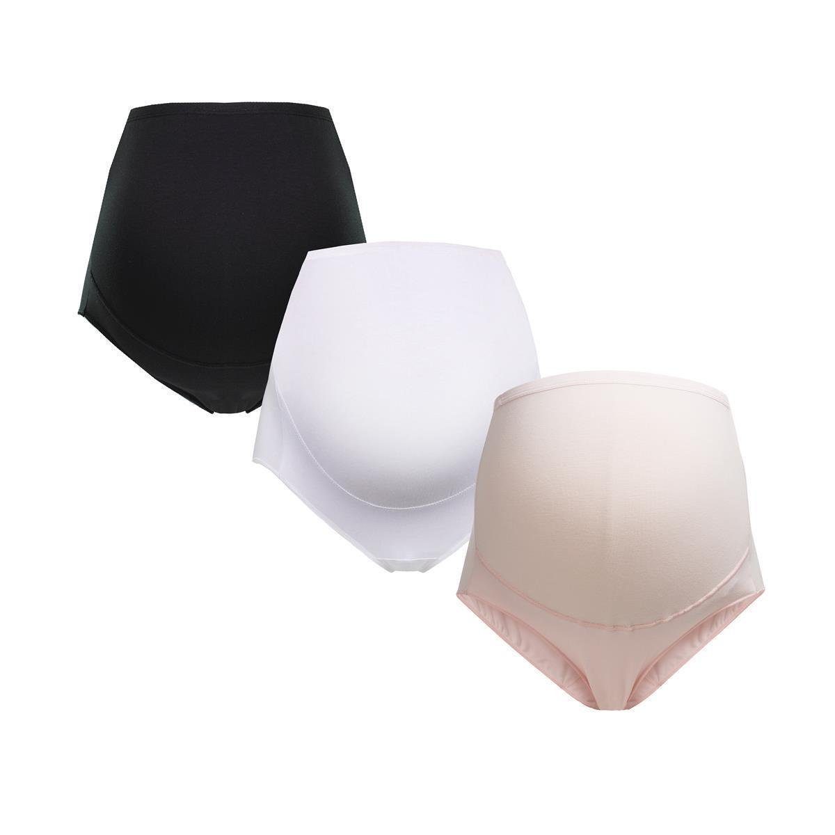 Herzmutter Umstandsslip Baumwoll-Mix - Überbauchslip - Umstandswäsche (3er Pack, 3-St)